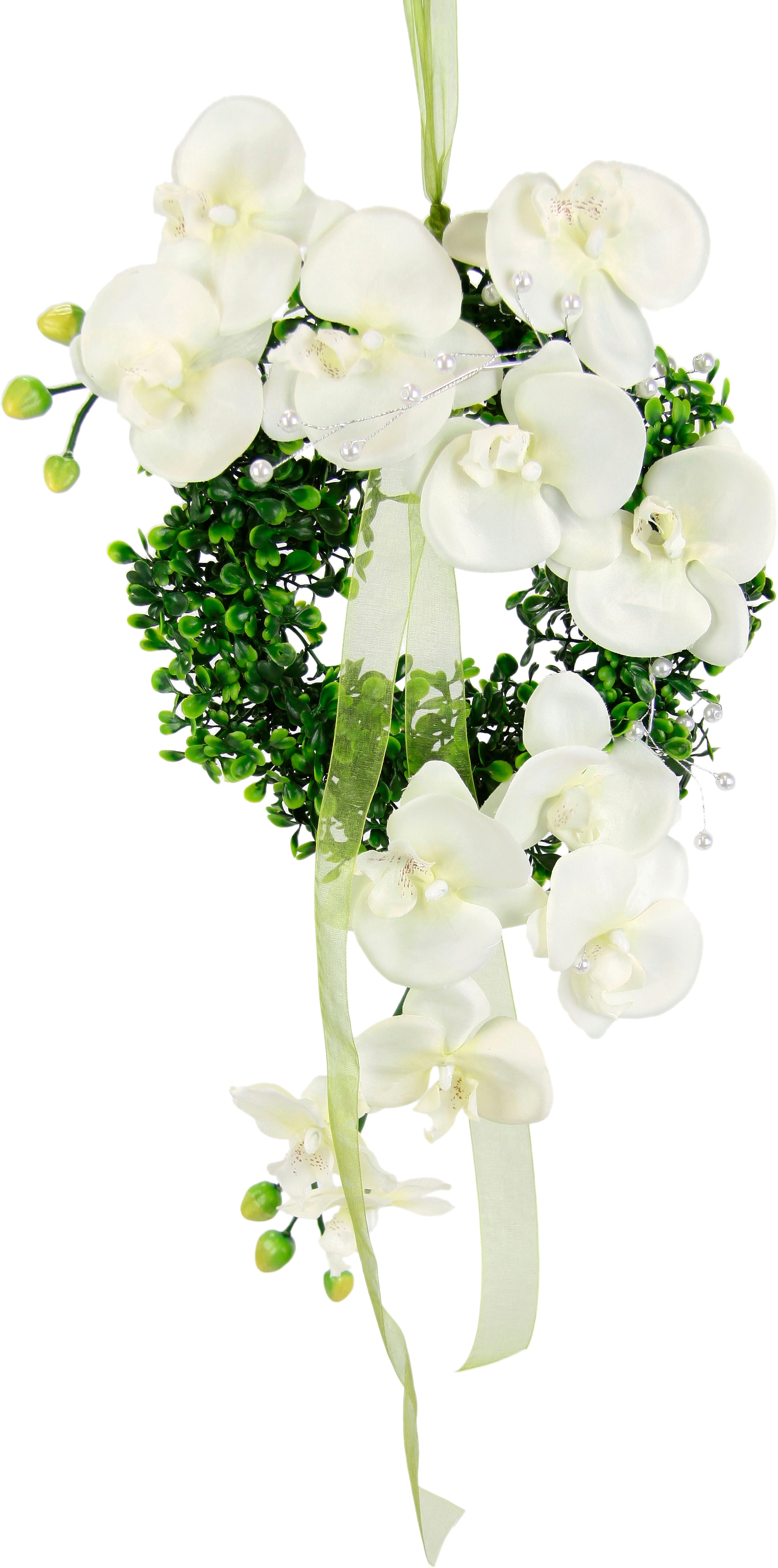 I.GE.A. Kunstkranz »Orchidee«, Buchskranz Festliche Dekoration  Hochzeitsdeko Wanddeko auf Rechnung kaufen