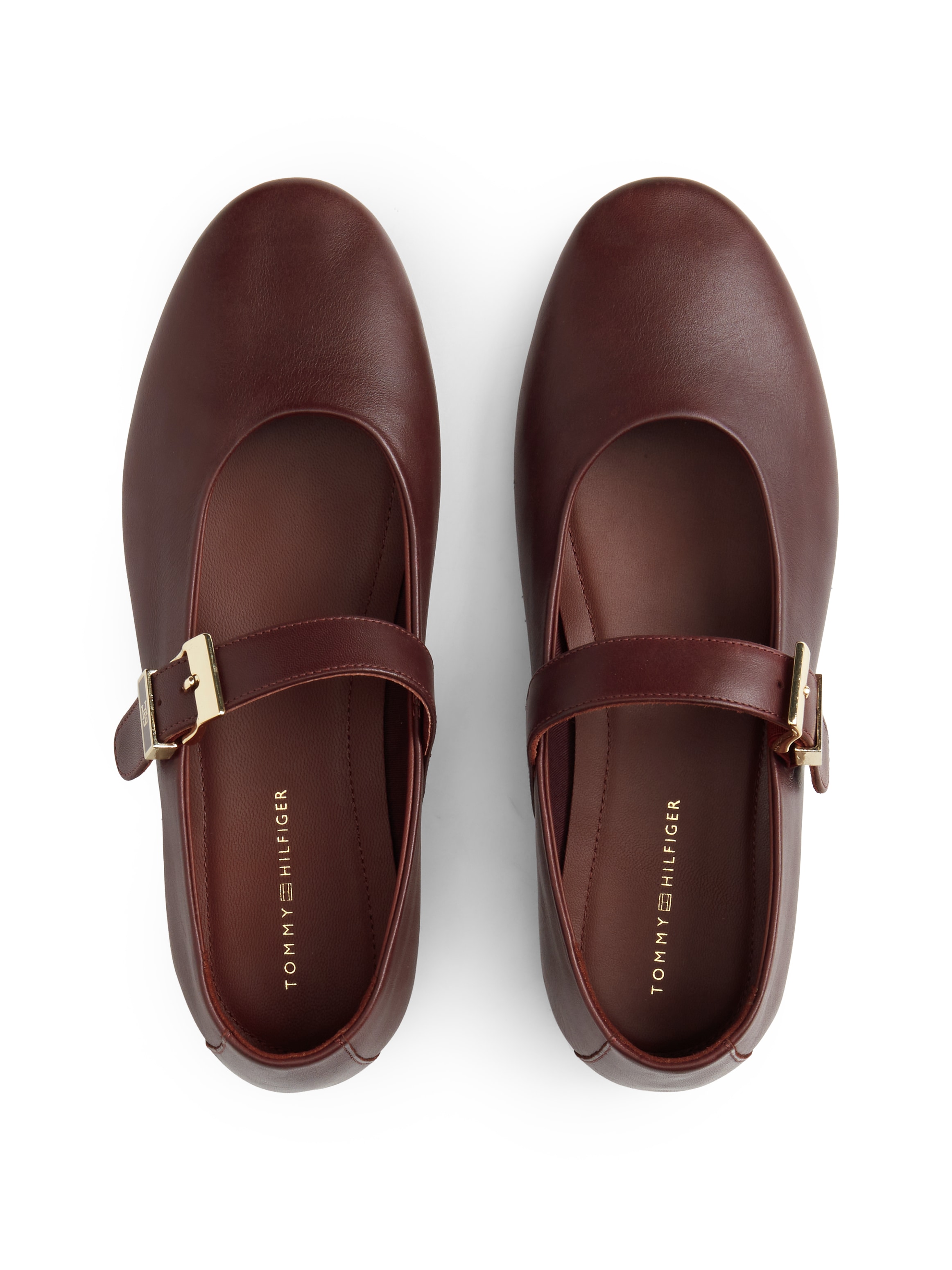 Tommy Hilfiger Riemchenballerina »TH BUCKLE LEATHER BALLERINA«  Businessschuh, mit verstellbarer Schnalle über den Rist, schmale Form.