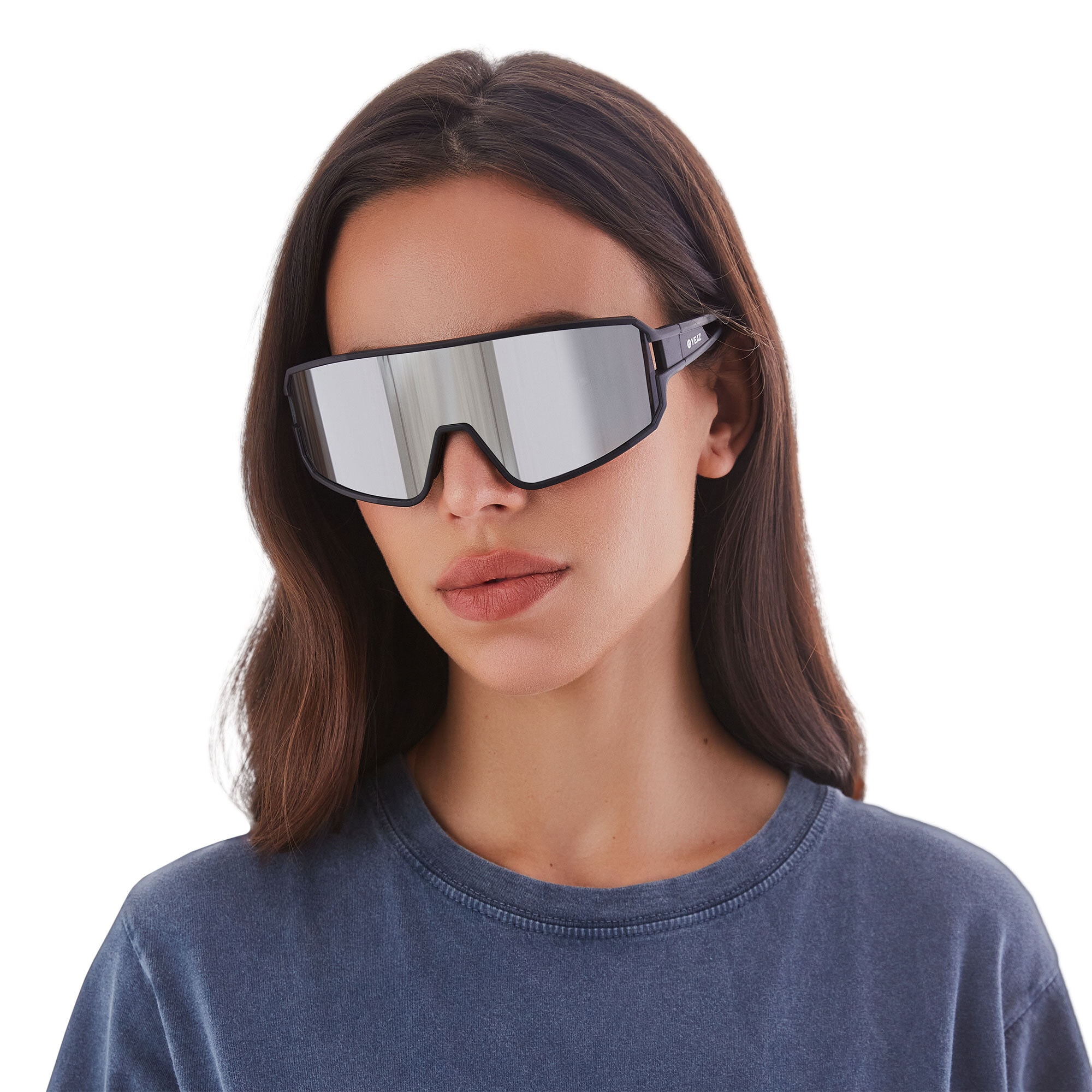 YEAZ Sportbrille »Sport-Sonnenbrille Black/Silver Mirror SUNWAVE«