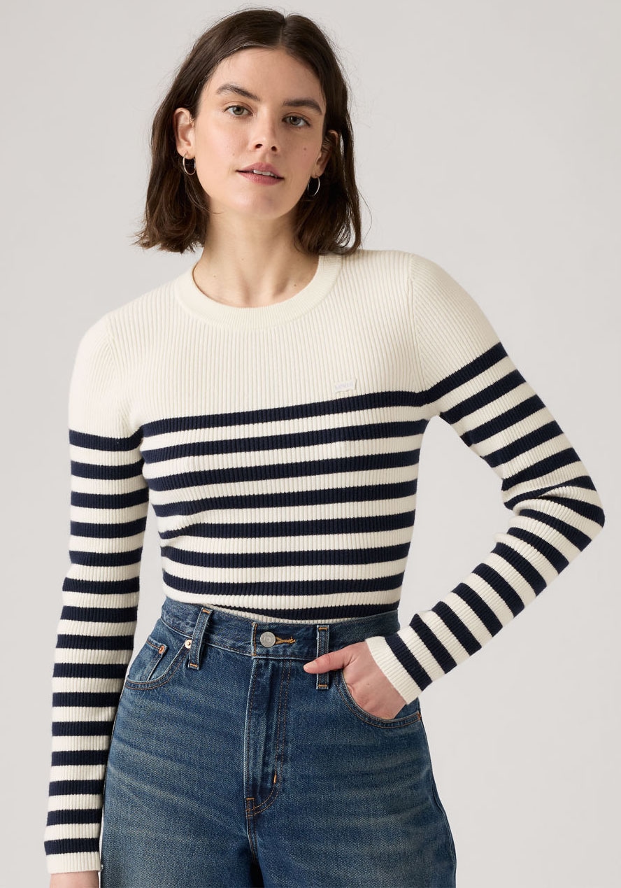Levi's® Rundhalspullover »RIB CREW SWEATER« Geripptes Strickmuster