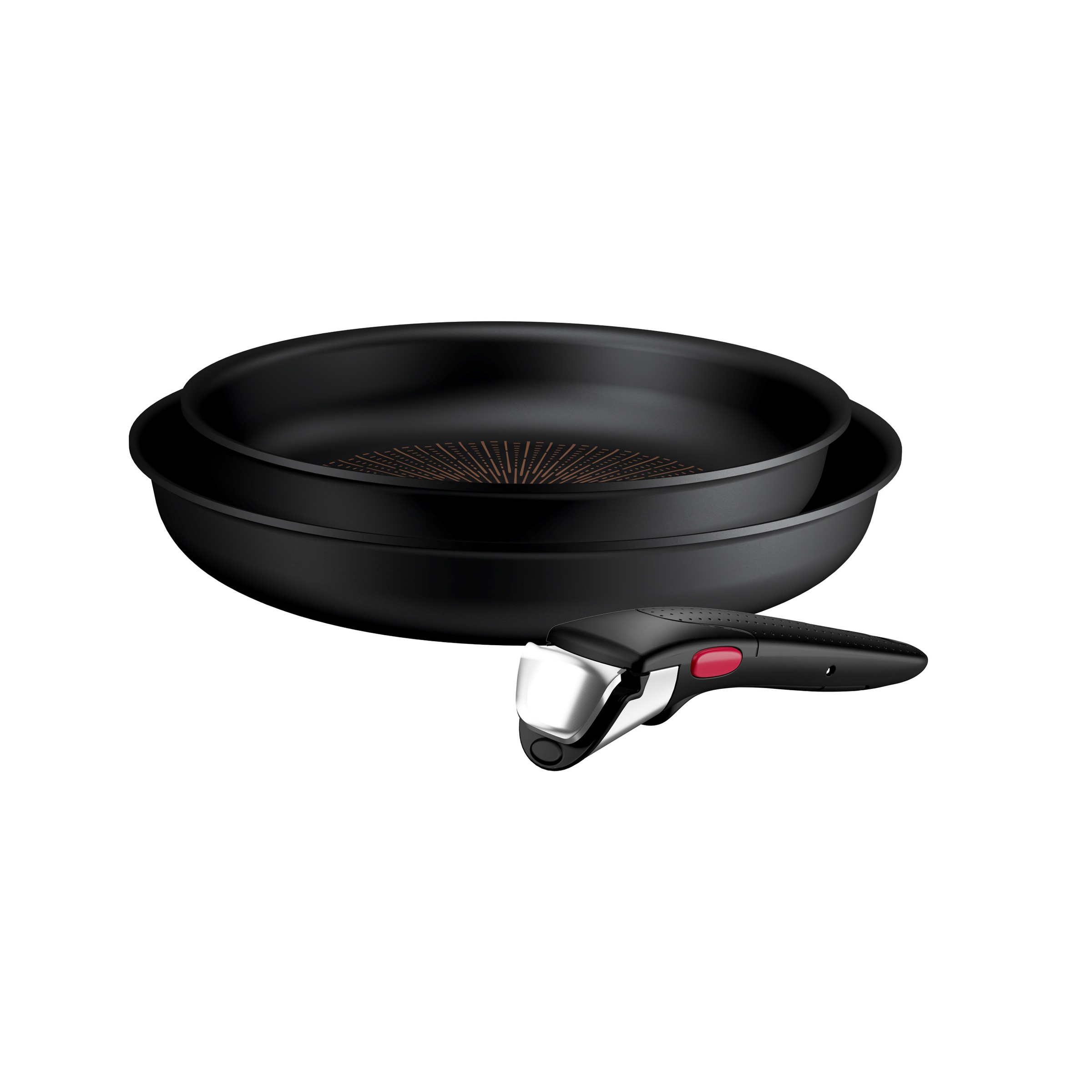 Tefal Pfannen-Set »Ingenio Excellence Fusion« Aluminium Set, 3 tlg. abnehmbarer Ingenio-Griff, Thermo-Signal, stapelbar, Induktion