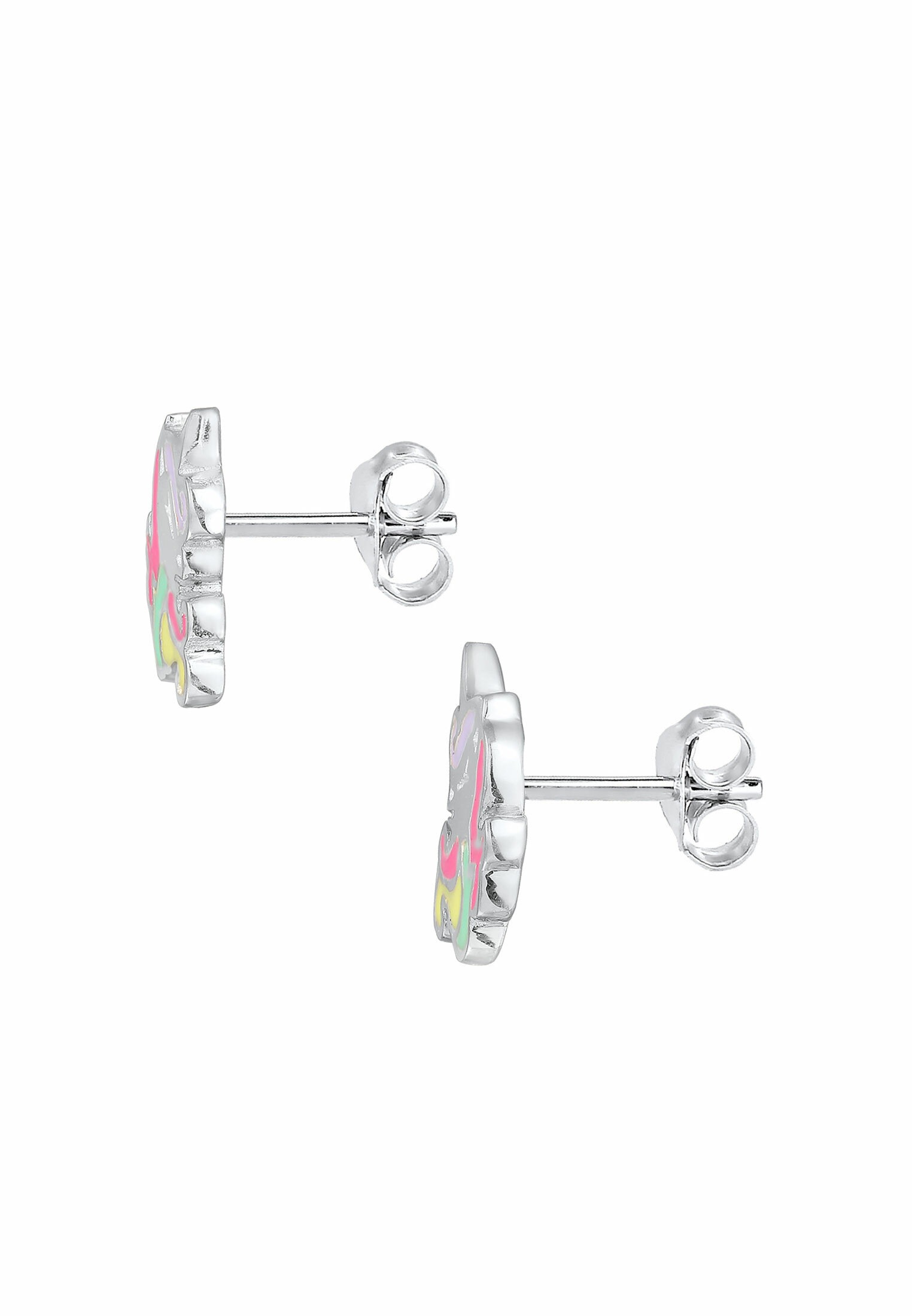 Elli Paar Ohrstecker »Ohrringe Kinder Einhorn Emaille 925 Silber«