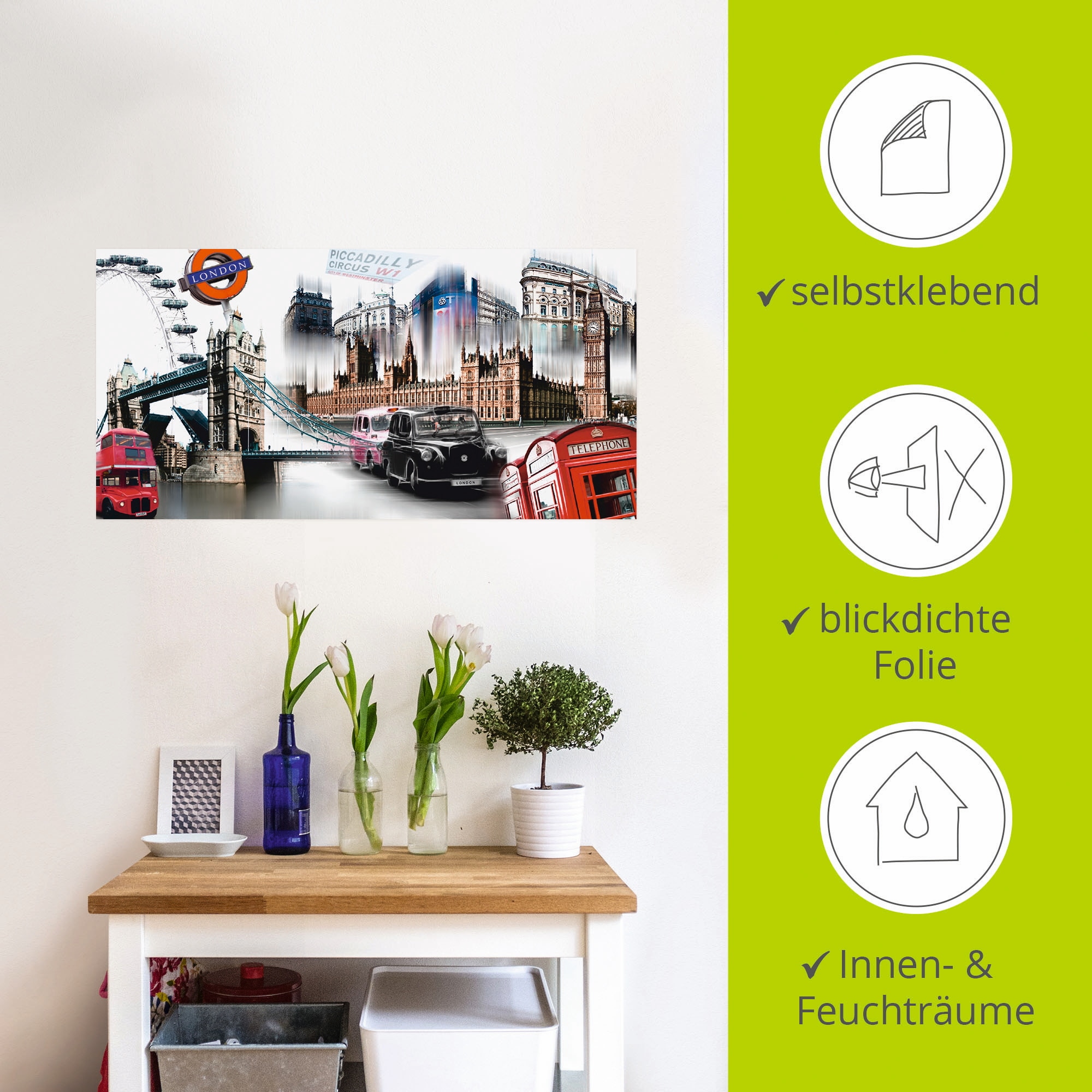Artland Wandbild »London Skyline Collage IV«, Großbritannien, (1 St.), als Leinwandbild, Poster, Wandaufkleber in verschied. Größen
