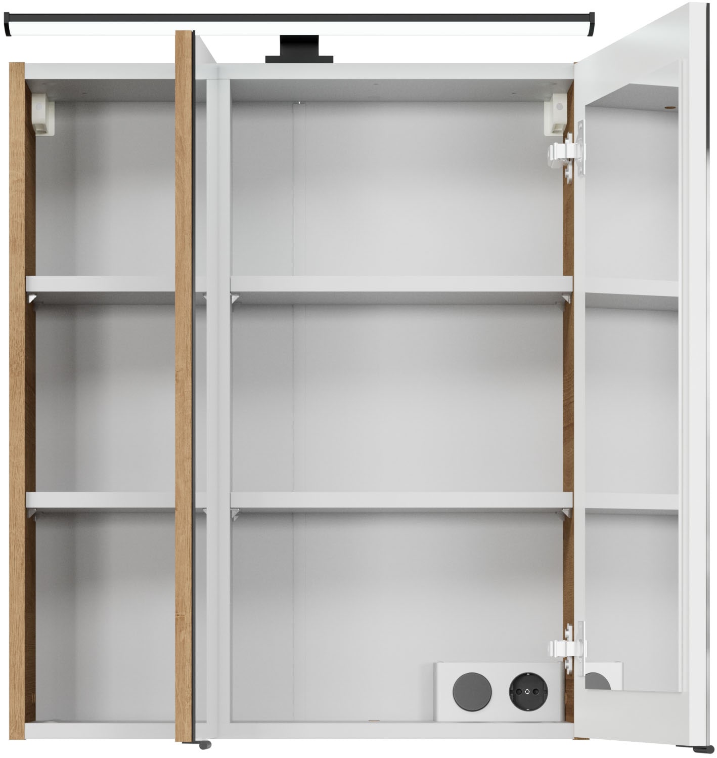 Saphir Spiegelschrank »Quickset 700, 2 Türen, 60cm breit, LED-Aufsatzleuchte«