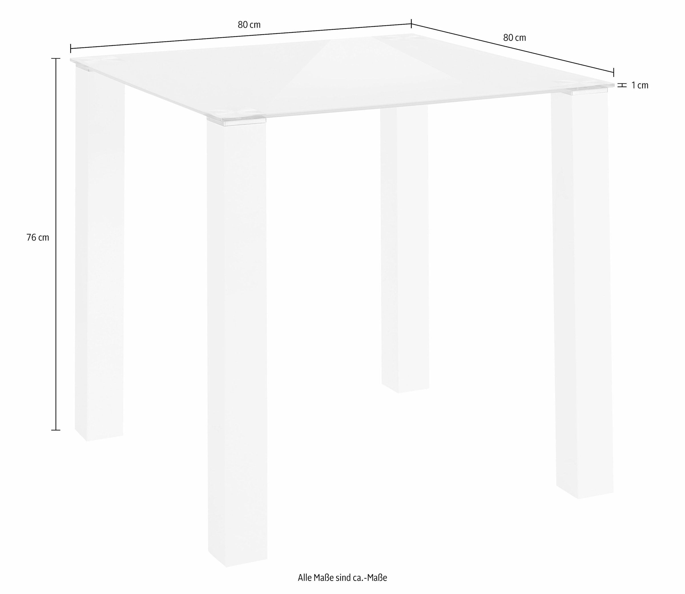 INOSIGN Essgruppe, (Set, 5 tlg.), mit Glastisch, Breite 80 cm