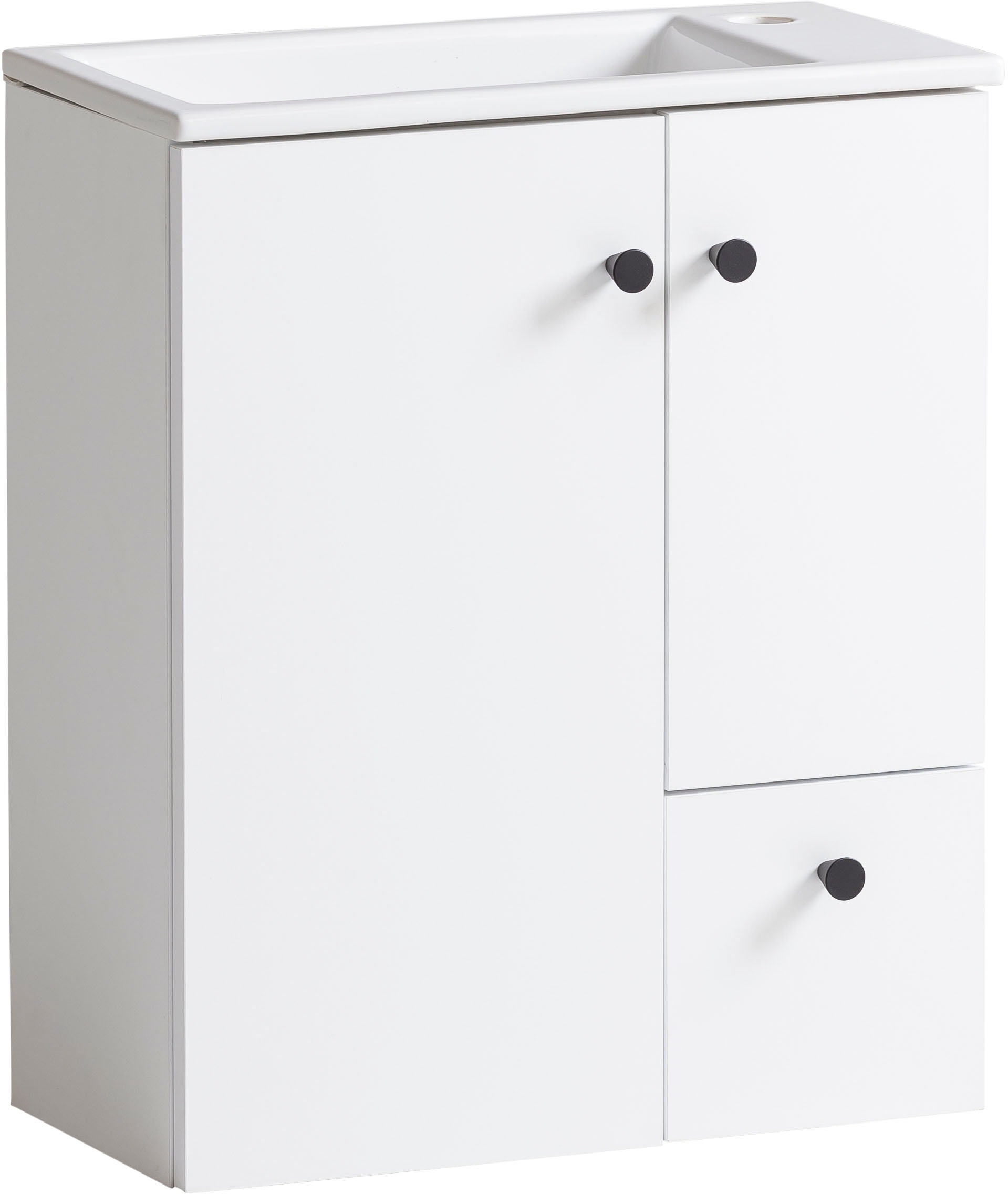 welltime Waschtisch "Lugo, Waschtisch, melaminharzbeschichtet, Made in Germany, B: 50 cm" Solide Verarbeitung - Dieses Produkt ist in Deutschland gefertigt