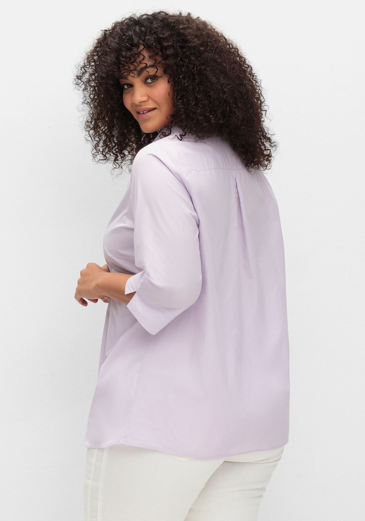 Sheego Hemdbluse »Bluse mit Biesen und 3/4-Ärmeln«
