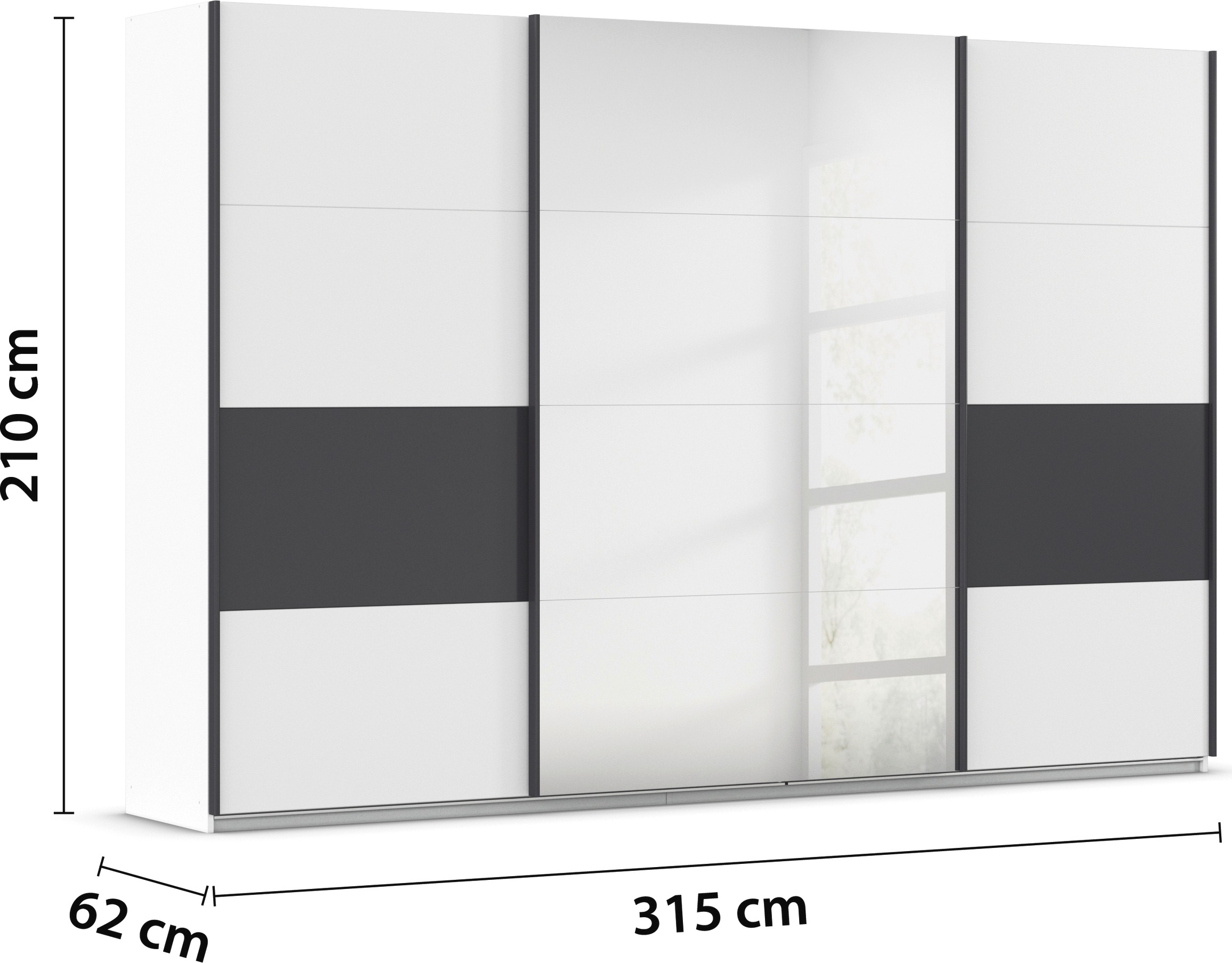 rauch Schwebetürenschrank »Schwebetürenschrank Kleiderschrank Schrank Garderobe CORTONA«, inkl. Inneneinteilung, 2 Stoffboxen und zusätzlichen Einlegeböden