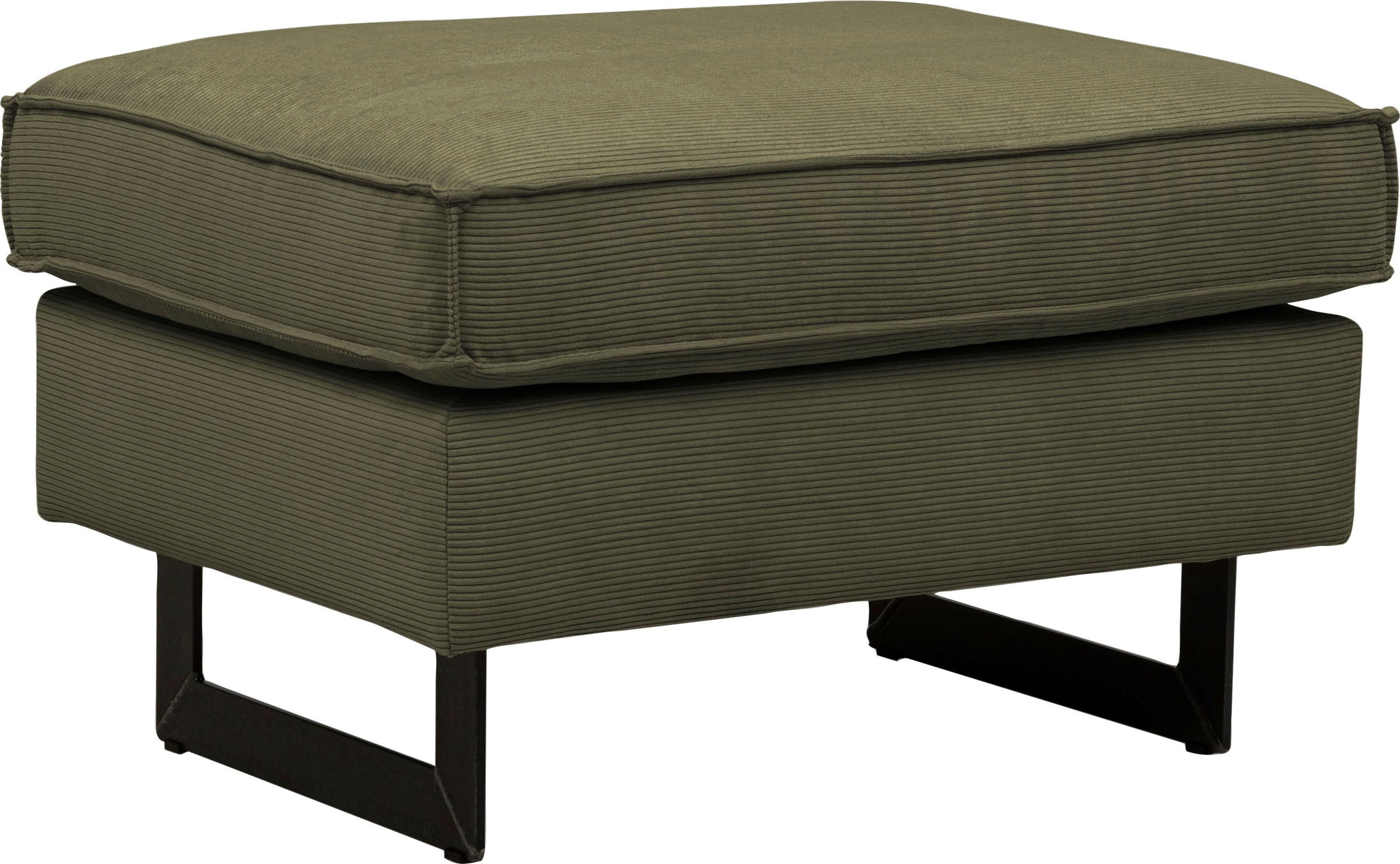 Places of Style Hocker »Pinto«, mit Keder, Metallfüßen und auch in Cord Bezug erhältlich