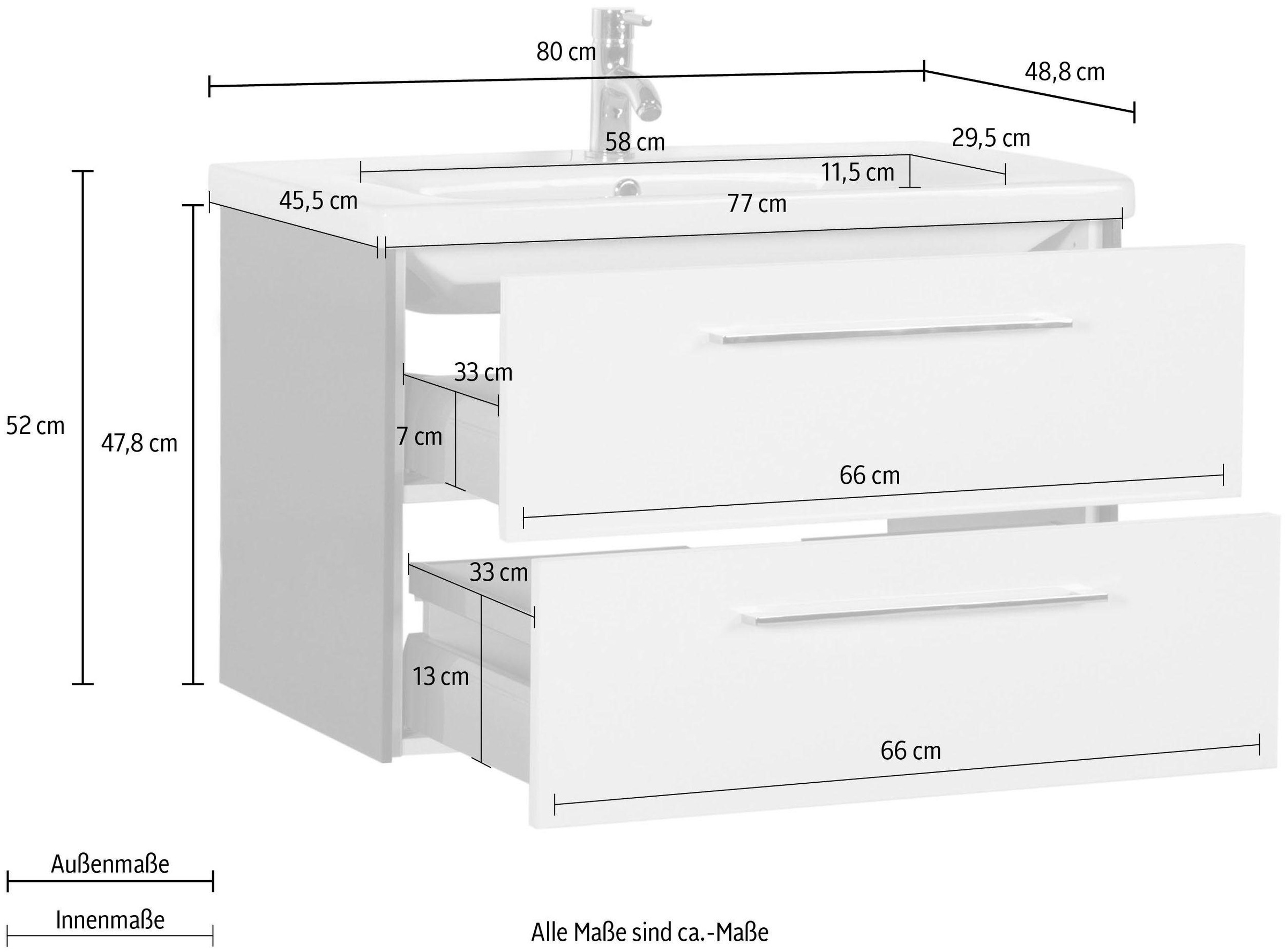 MARLIN Waschtisch »3400«, Breite 80 cm