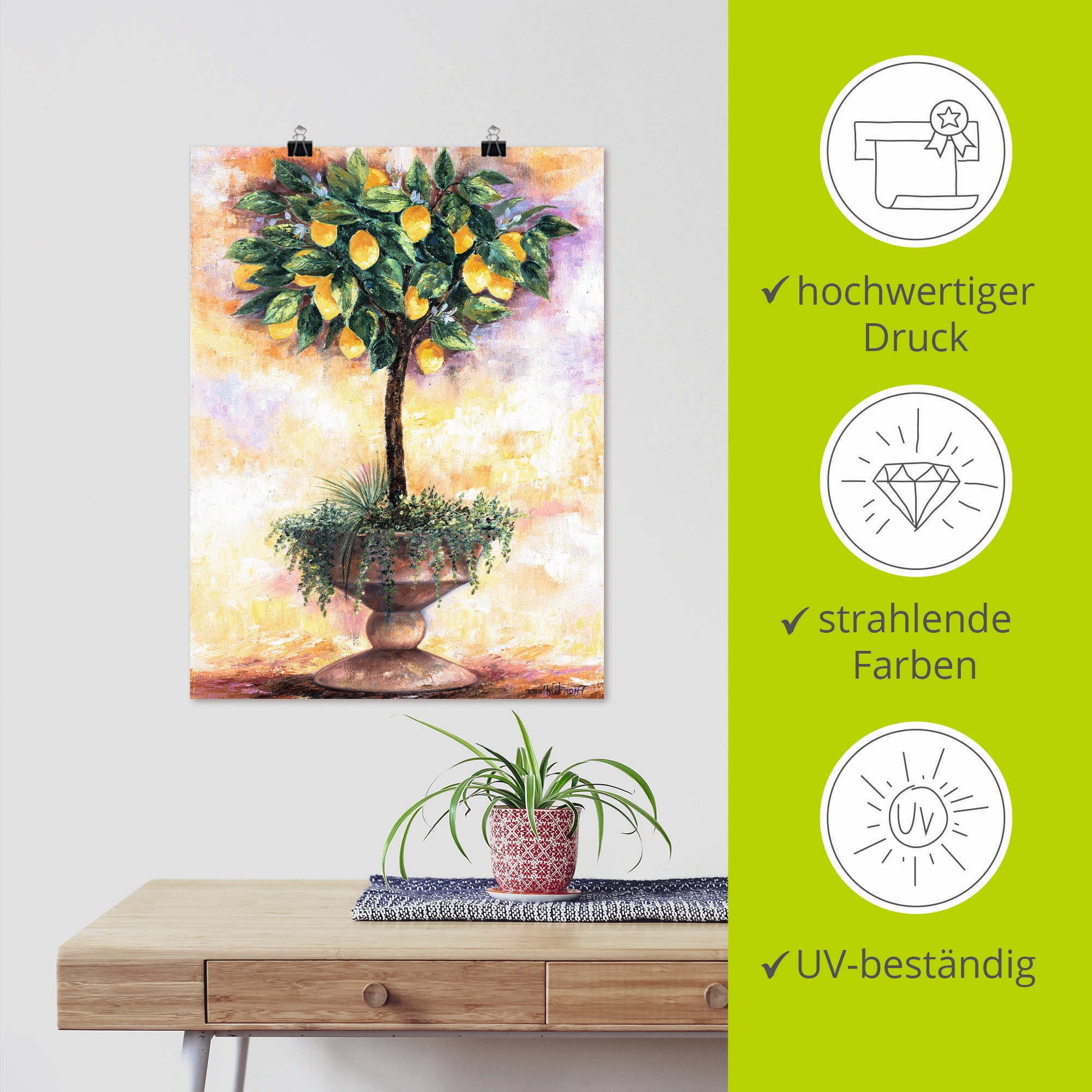 Artland Wandbild »Zitronenbaum«, Bäume, (1 St.), als Leinwandbild, Poster in verschied. Größen
