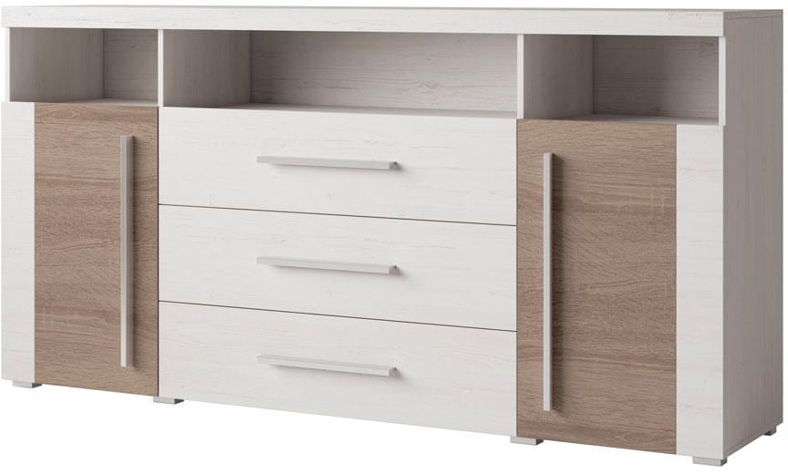 INOSIGN Sideboard »Roger,Breite 182cm, stilvolle Schrank, 2 Holztüren 3 Schubladen«, Kommode mit viel Stauraum, Einlegeböden verstellbar