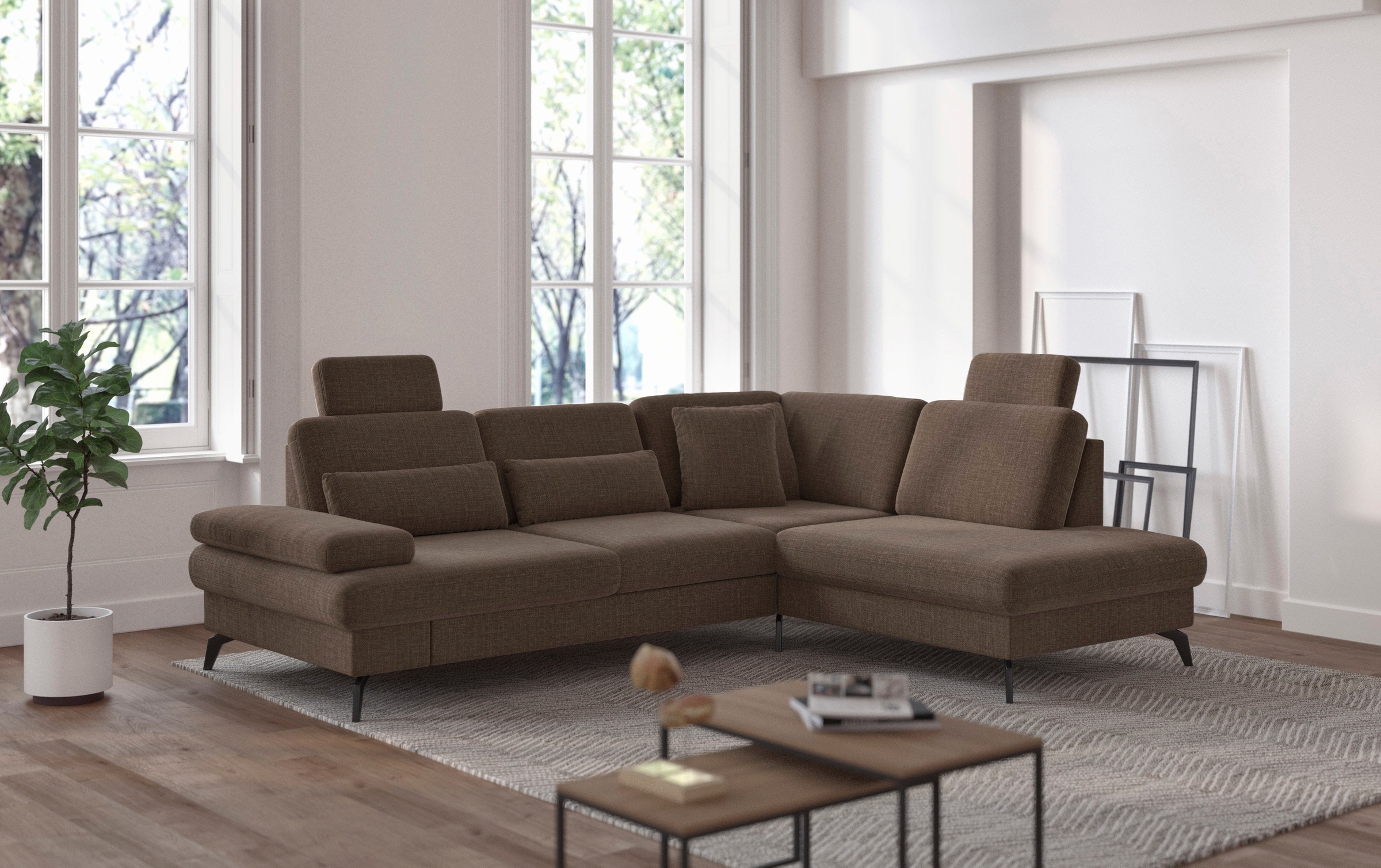 sit&more Ecksofa »Morris L-Form, inkl. Sitztiefenverstellung«, wahlweise mit Armteilverstellung, Bettfunktion & Bettkasten