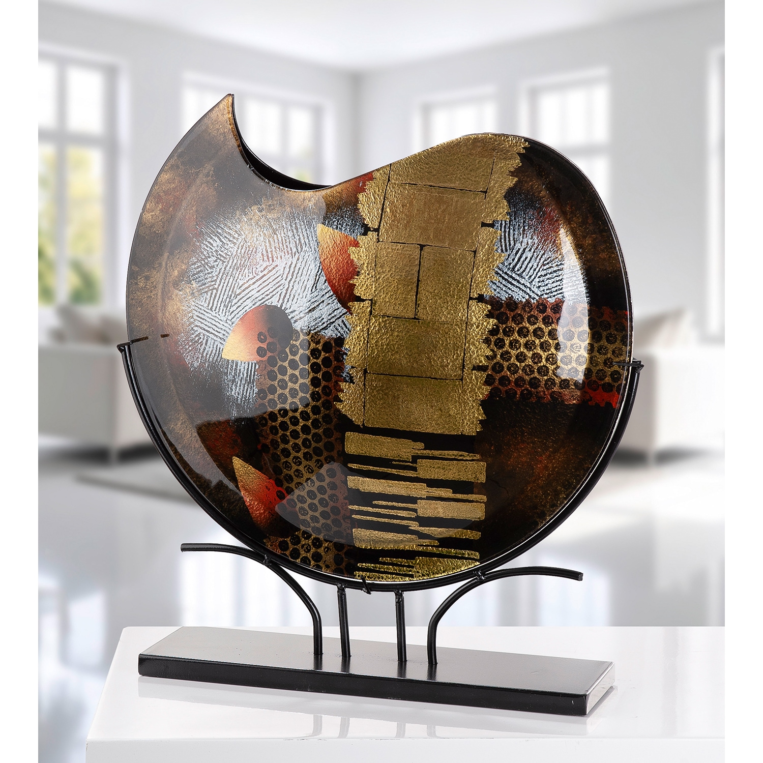 GILDE Bodenvase »Dixion« Innenwände sind handbemalt; Nicht wasserdicht, Höhe: 51cm