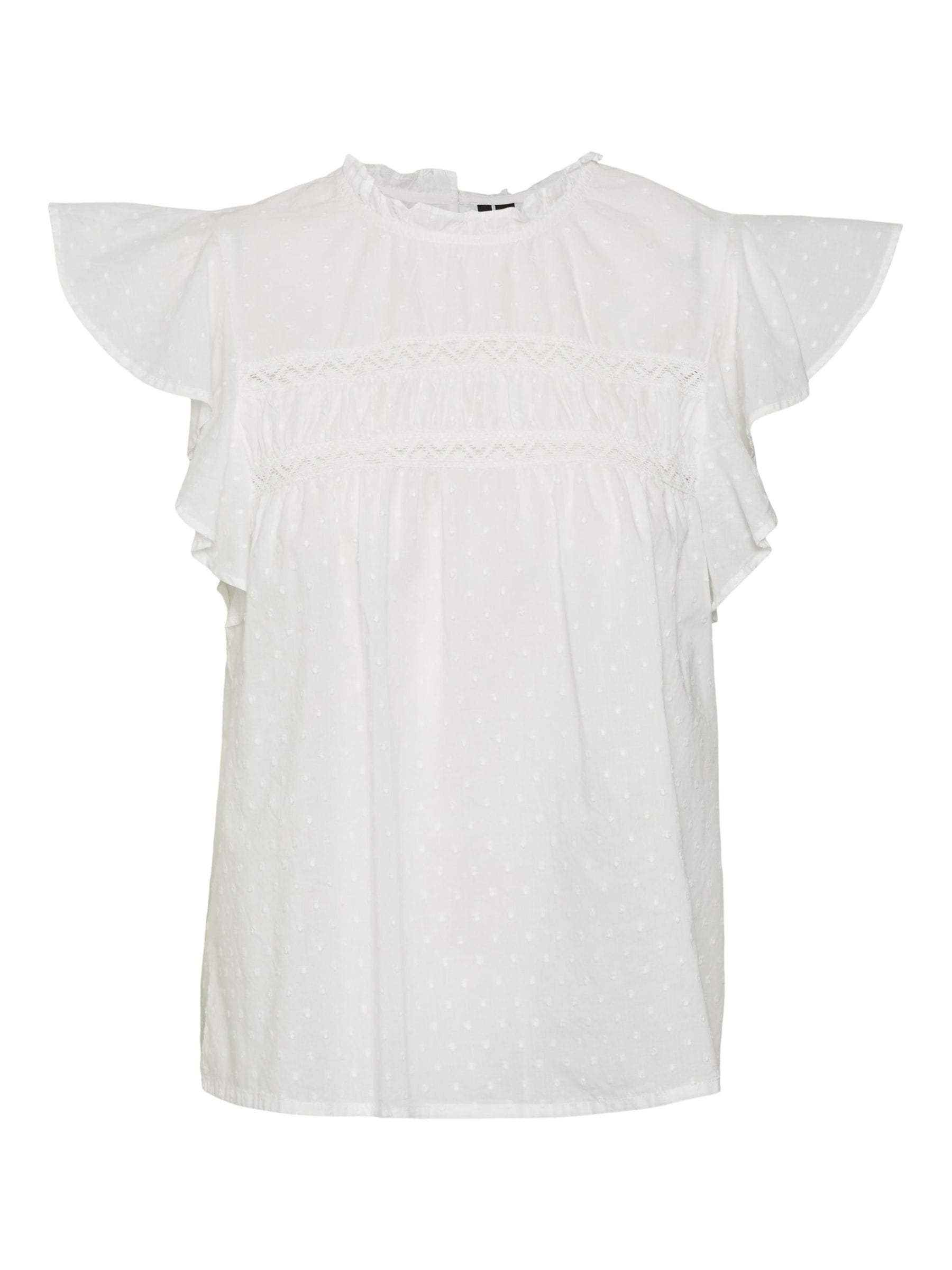 Vero Moda Blusenshirt »VMTRINE SL LACE TOP WVN NOOS« Baumwolle
