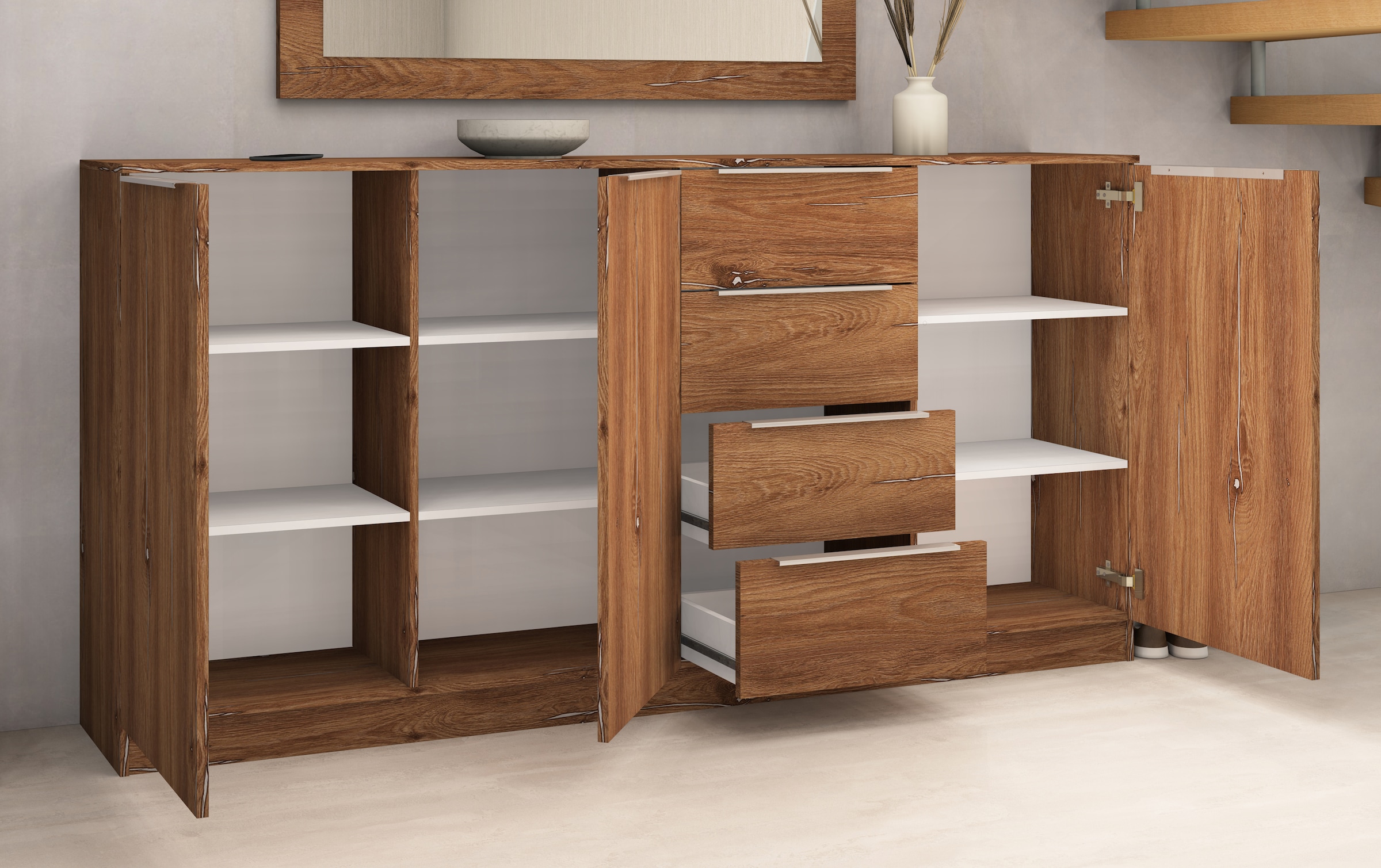borchardt Möbel Highboard »Oliva«, Breite ca. 200 cm