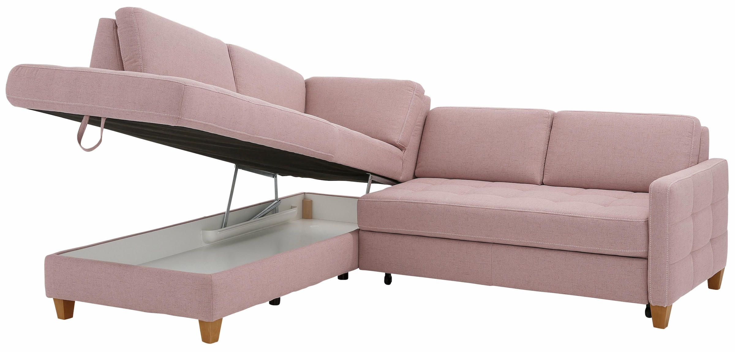 Home affaire Ecksofa »Earl L-Form«, wahlweise auch mit Bettfunktion oder Bettfunktion mit Bettkasten