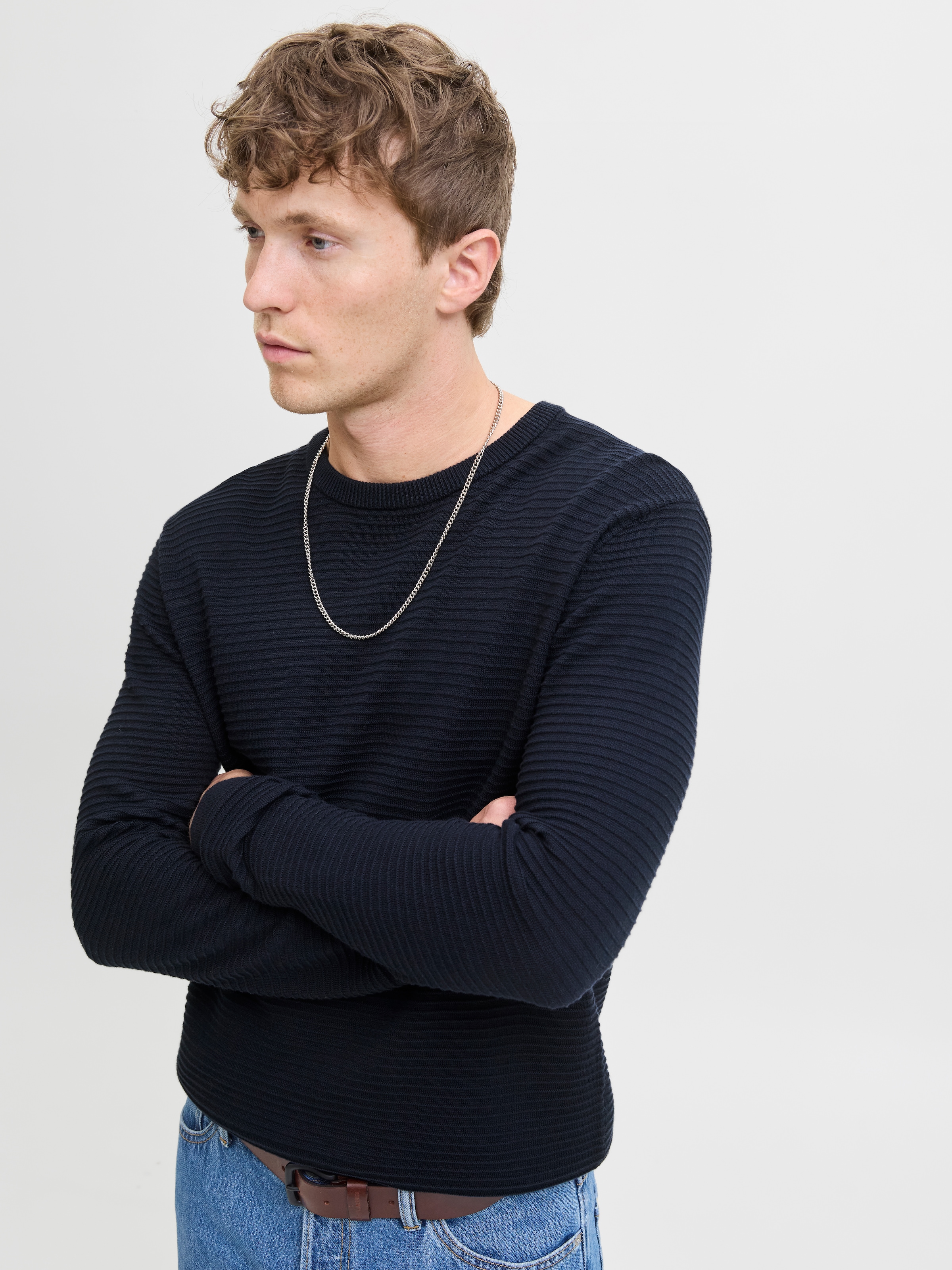 Jack & Jones Rundhalspullover »JJOTTO KNIT CREW NECK AW25«