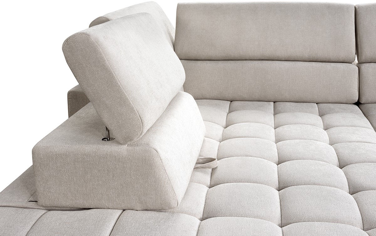 exxpo - sofa fashion Ecksofa »Elianos, hoher Sitzkomfort, aufwendige Kreuzsteppung im Sitz, L-Form«