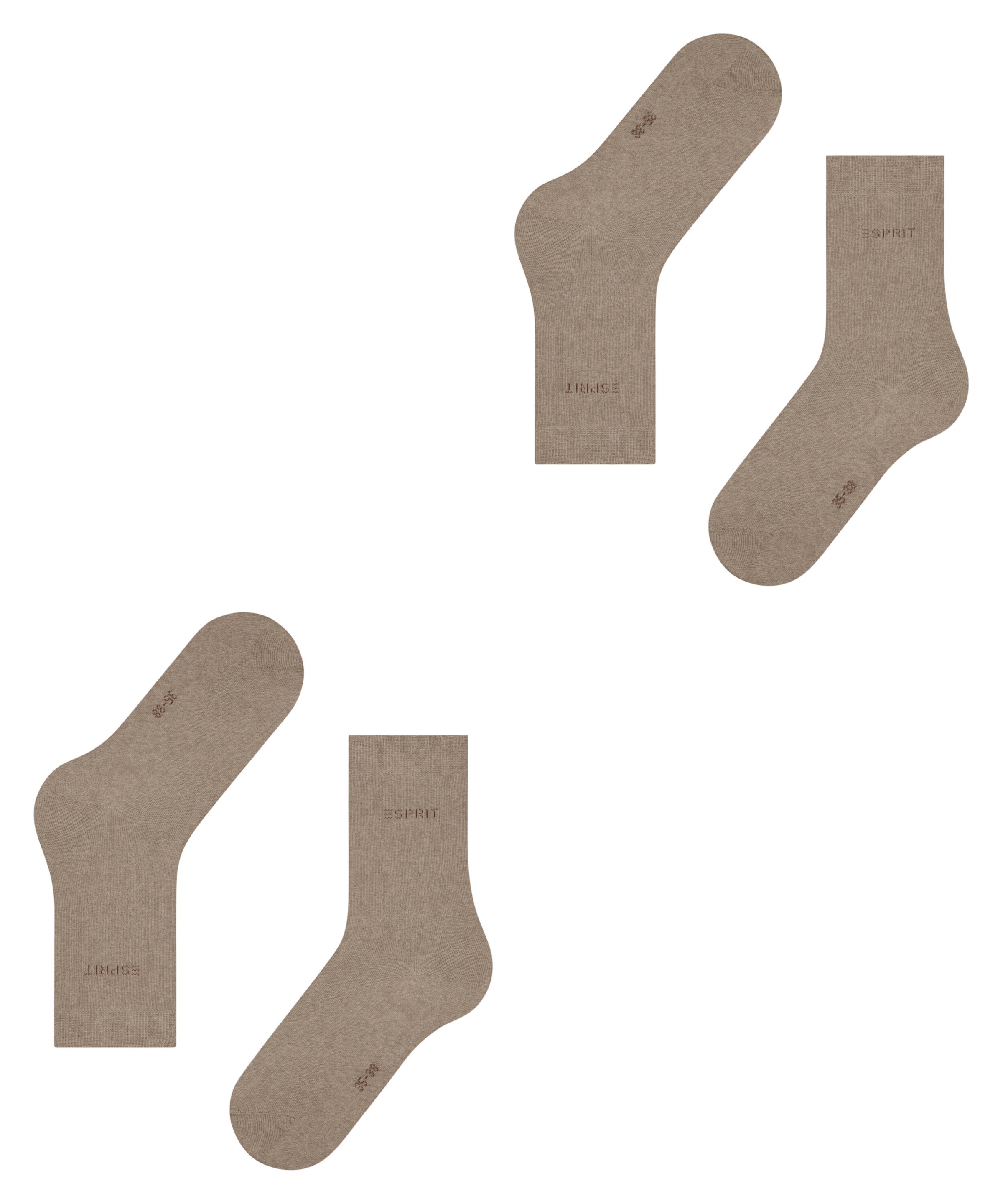 Esprit Socken »Uni«, (2 Paar, 2er Pack), aus elastischem Material, atmungsaktiv