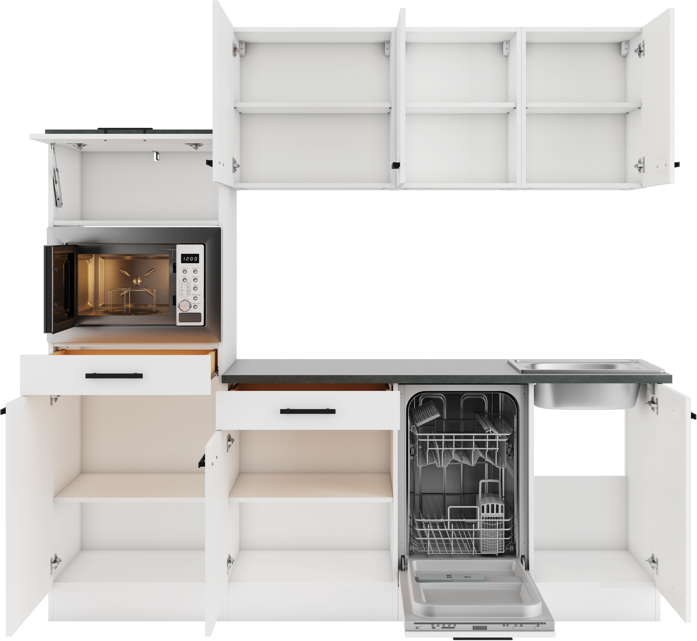 OPTIFIT Küchenzeile »Palma« Breite 210 cm, wahlweise mit E-Geräten, seitenverkehrt stellbar