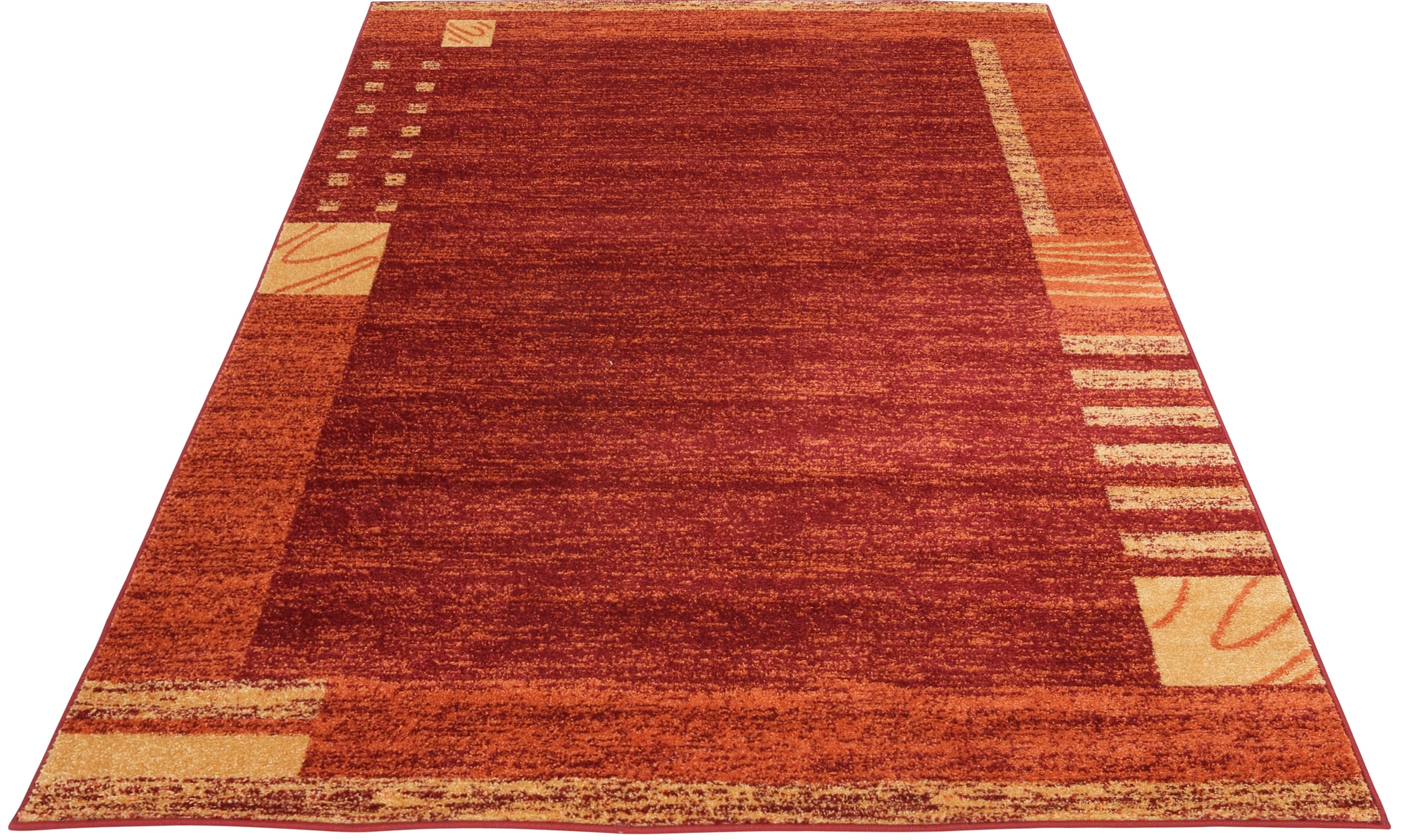 my home Teppich »Jonas« rechteckig 8 mm Höhe flacher Teppich, Kurzflor, Weich, Elegant, mit Bordüre, Wohnzimmer