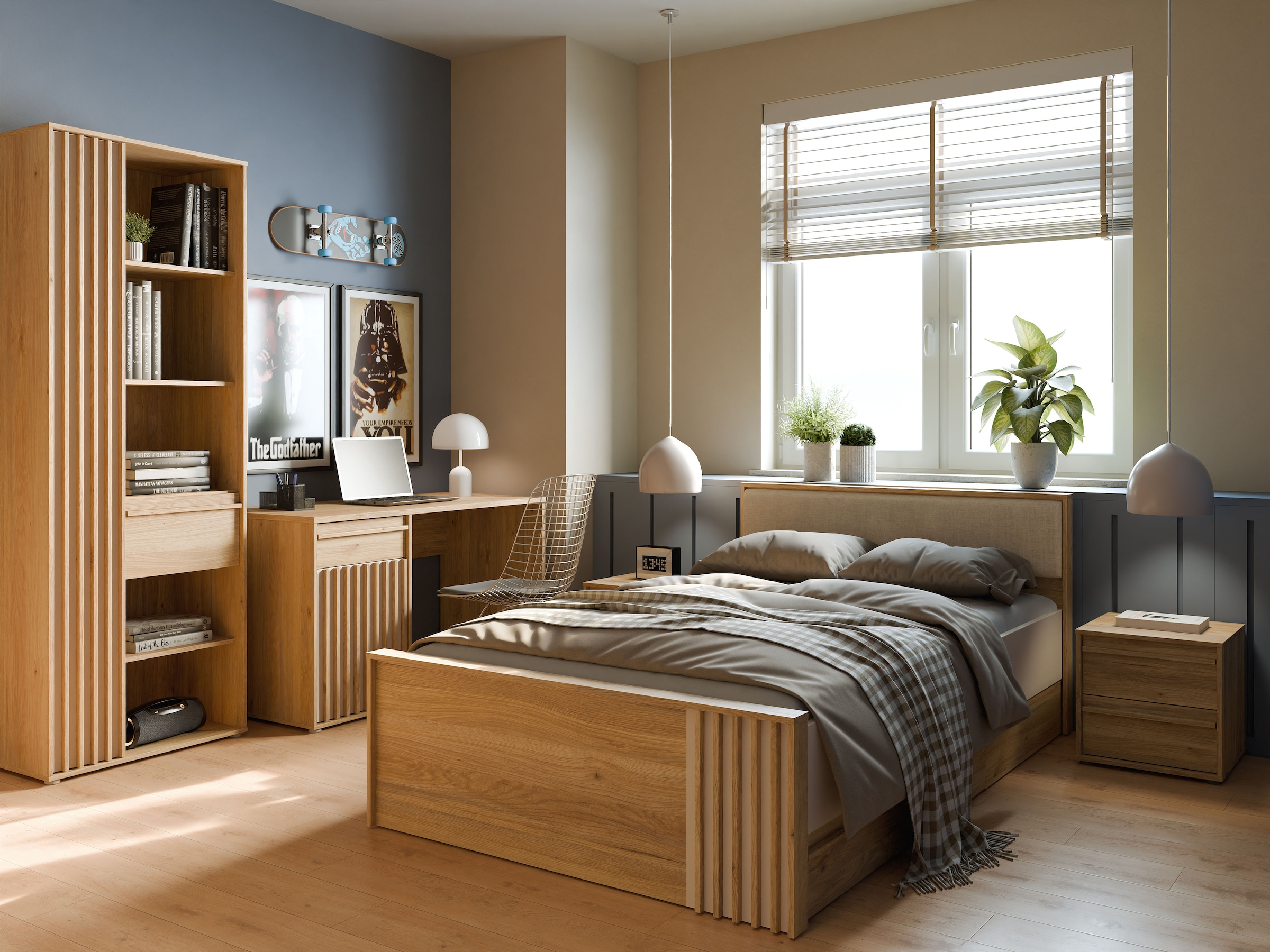 FORTE Bett »Bett mit Stauraum 2 SK, Kopfteil gepolstert« B/H/T 130/84/213 cm, in 2 Farben erhältlich