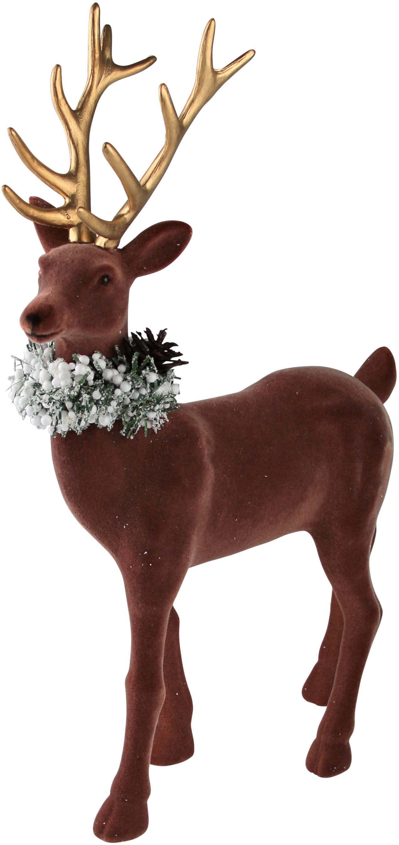 Geweih AM und Raten Weihnachtsfigur goldenem auf mit Schal Design bestellen »Weihnachtsdeko«,