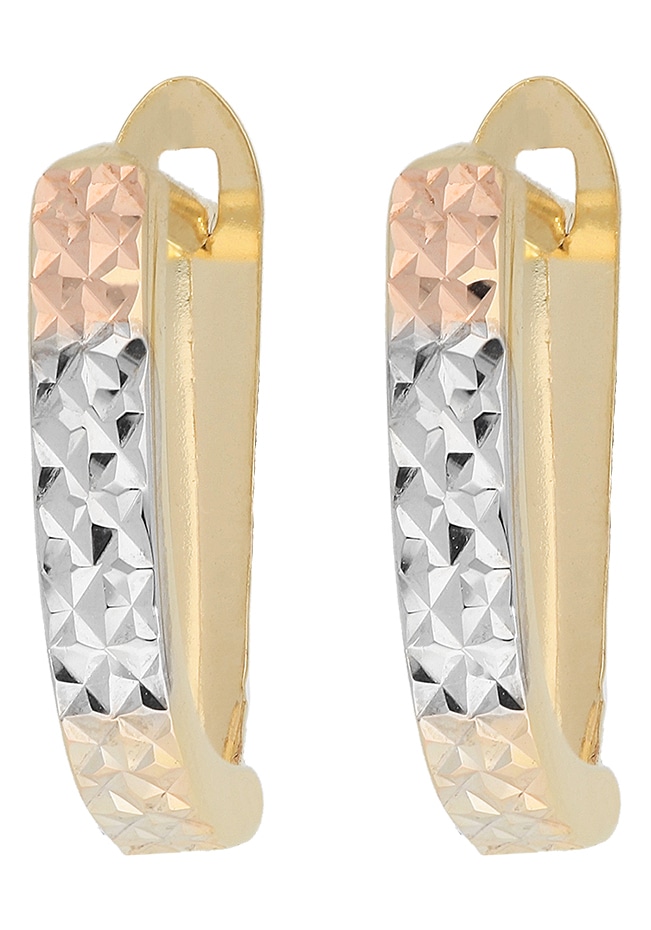 Firetti Paar Creolen »Tricolor-Optik, glänzend und diamantiert« bequem  kaufen
