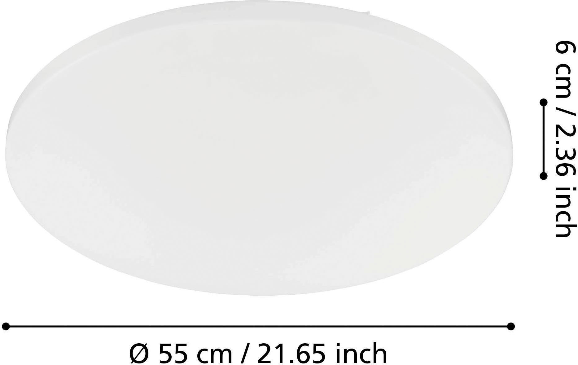 EGLO Deckenleuchte »Frania Deckenlampe, Wohnzimmerlampe, Stahl und Kunststoff, weiß, Lampe« LED-Modul 1 Stk. Warmweiß Wandlampe, Deckenlampe, Wohnzimmerlampe, Küchenlampe, Flurlampe, Ø55cm