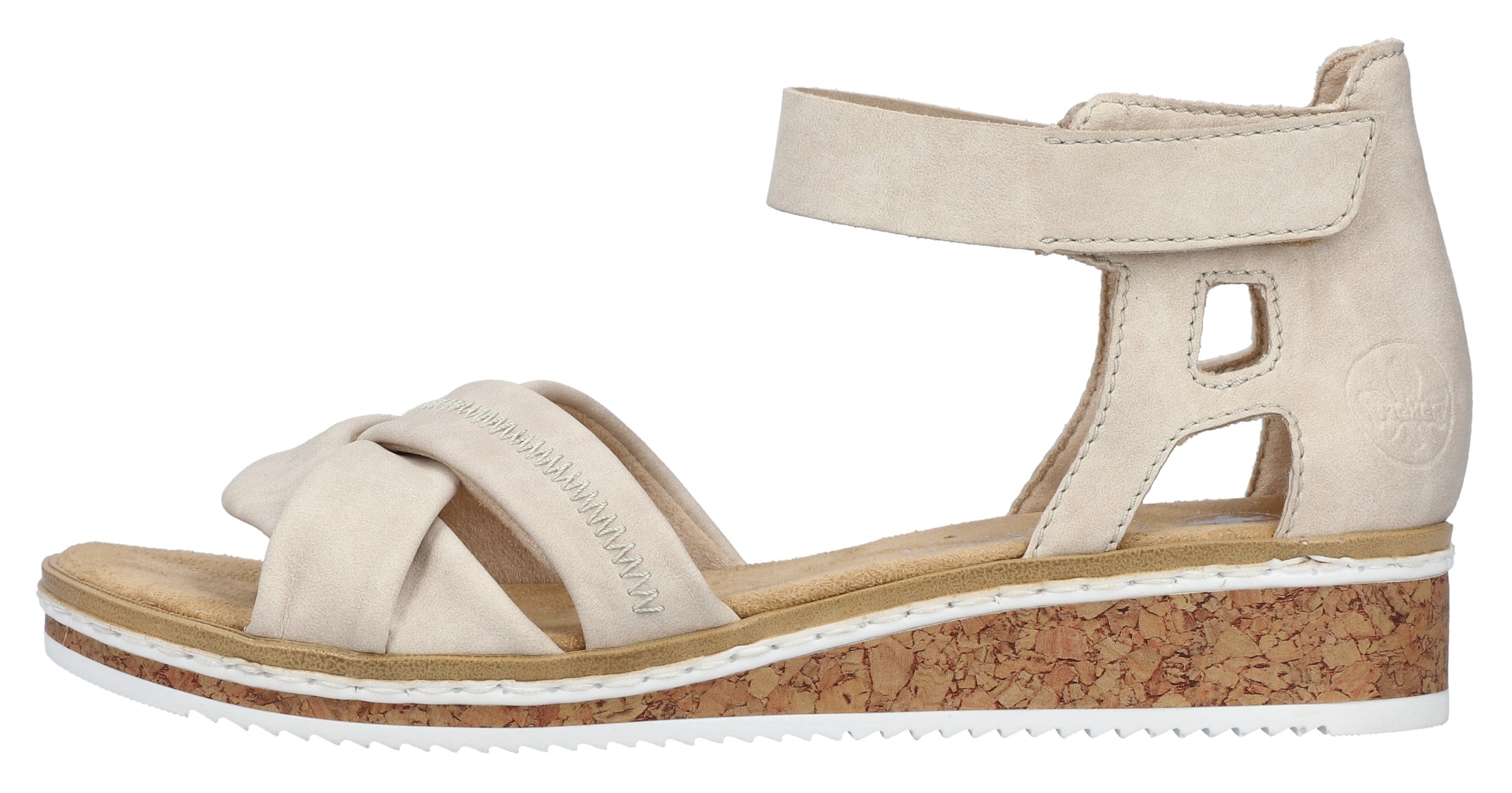 Rieker Sandalette  , Sandale, Sommerschuh, Klettschuh, Keilabsatz, geschlossene Ferse