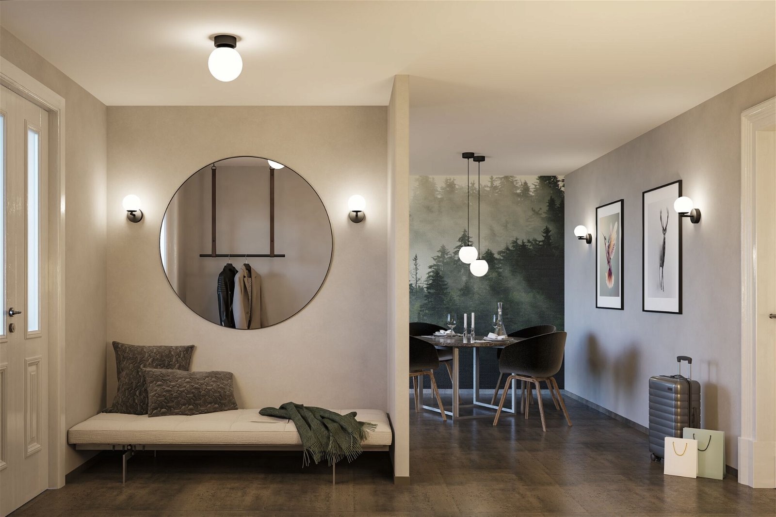 Paulmann LED Wandleuchte »Selection Bathroom Gove IP44 5W 3000K Satin, Glas/Metall«, 1 flammig