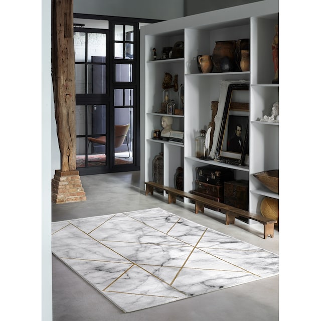 Wecon home Teppich »#M.A.R.B.L.E & G«, rechteckig, Marmor Struktur,  Kurzflor, Wohnzimmer online kaufen