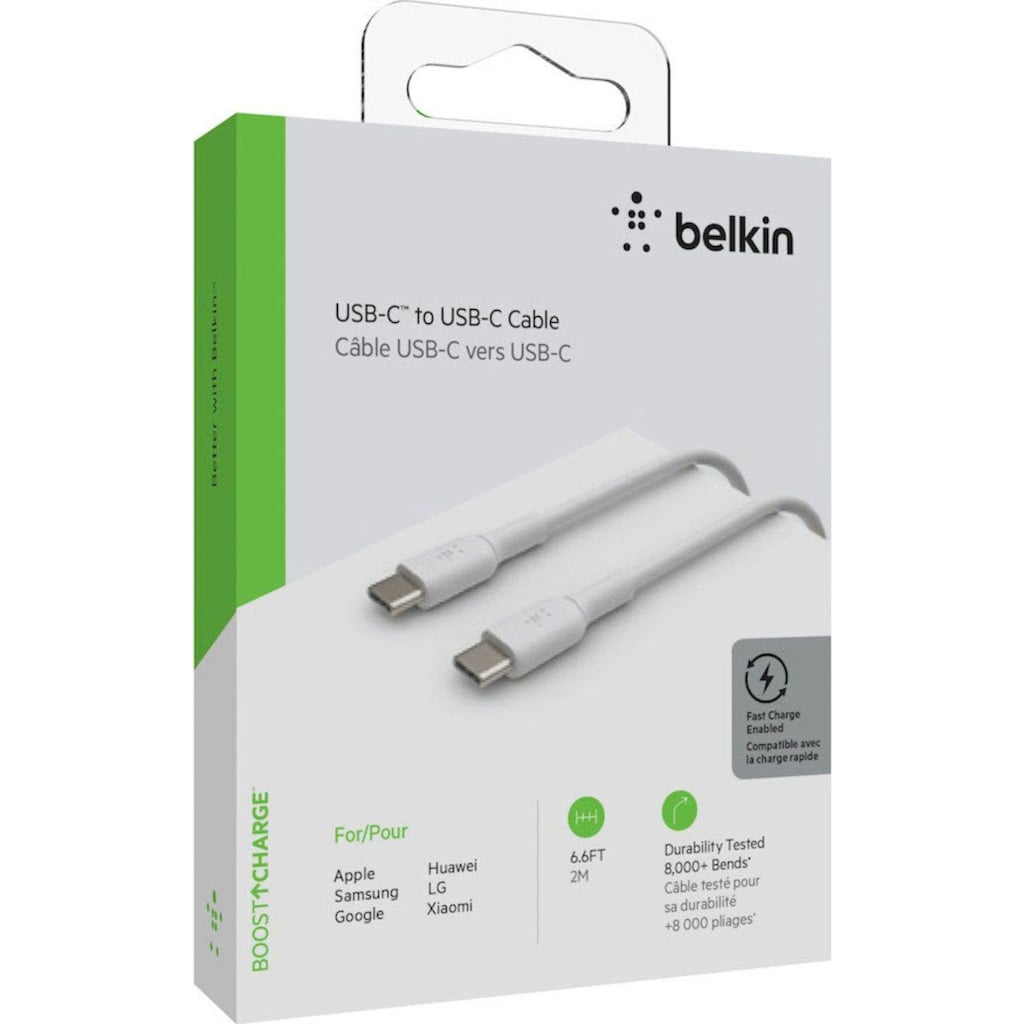 Belkin USB-Kabel »USB-C/USB-C Kabel PVC, 2m«, USB-C, USB-C, 200 cm