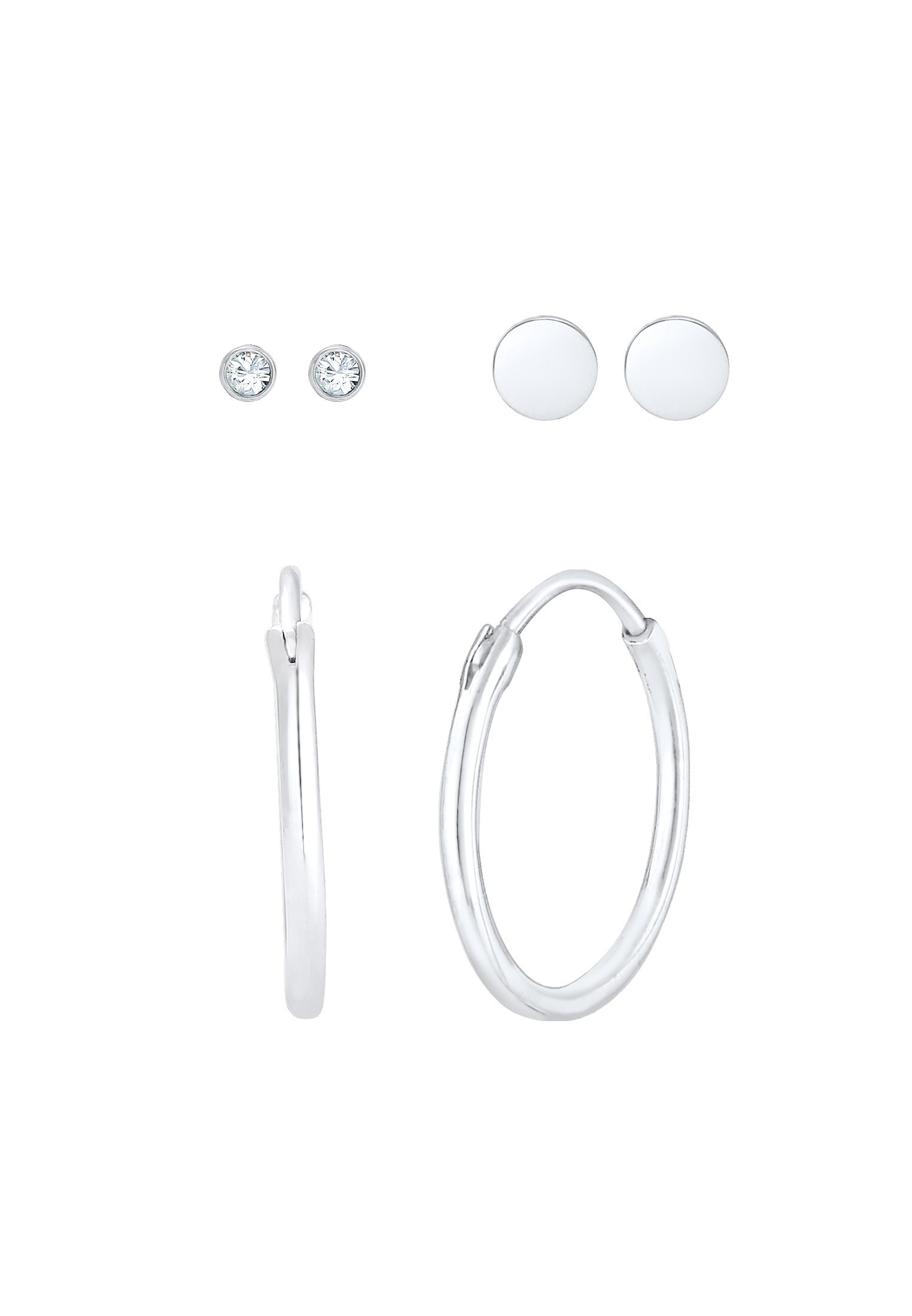 Elli Ohrstecker-Set »Ohrringe Ohrstecker Glas Kristalle 3er Set 925 Sterling Silver«