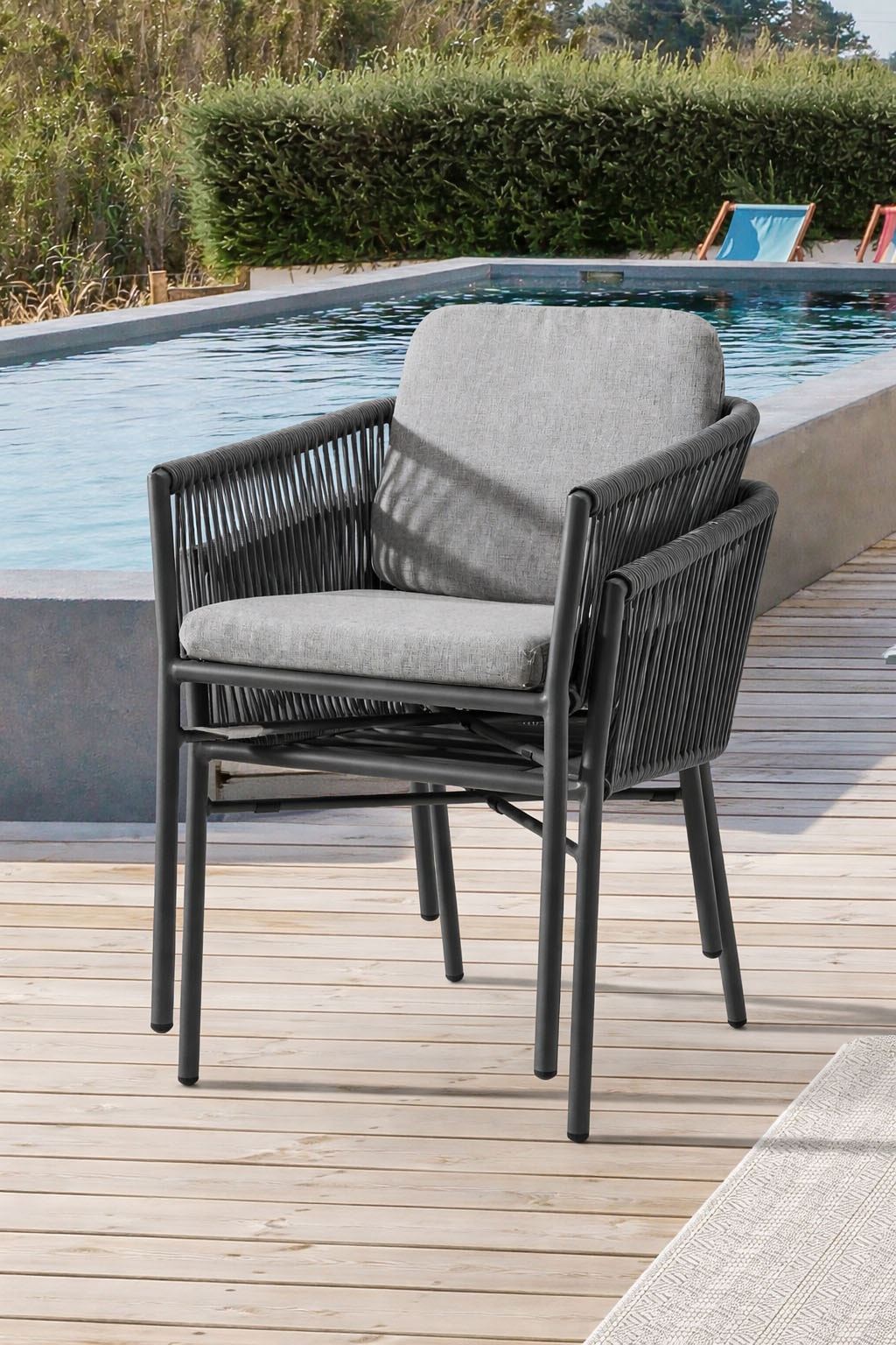 Destiny Gartensessel »LUCCA« Set, 2 Stk. tlg. Aluminium, Rope, inkl. Auflagen, stapelbar