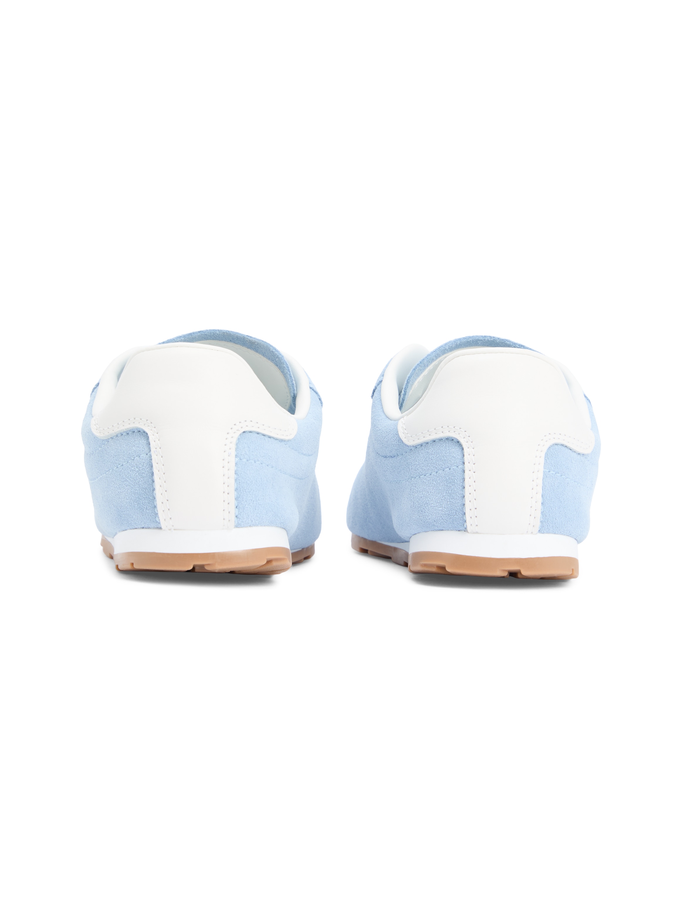 Tommy Hilfiger Sneaker »TH BELLA LOW RUNNER SUEDE«  Halbschuh, Schnürer, Freizeitschuh mit kontrastfarbenem Fersenbesatz