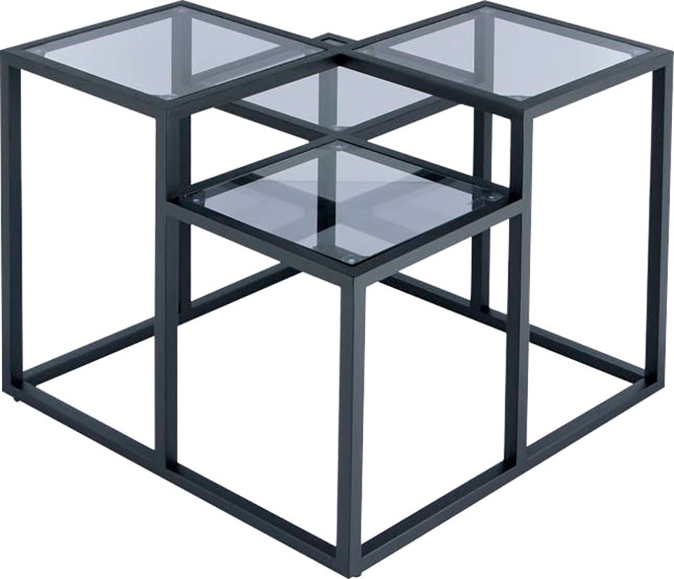 Kayoom Beistelltisch "Steps 625, Beistelltisch in elegantem Design, würfelförmig" 1 Stk. tlg. stufenförmiges Gestell aus Metall, quadratische Platten, modern