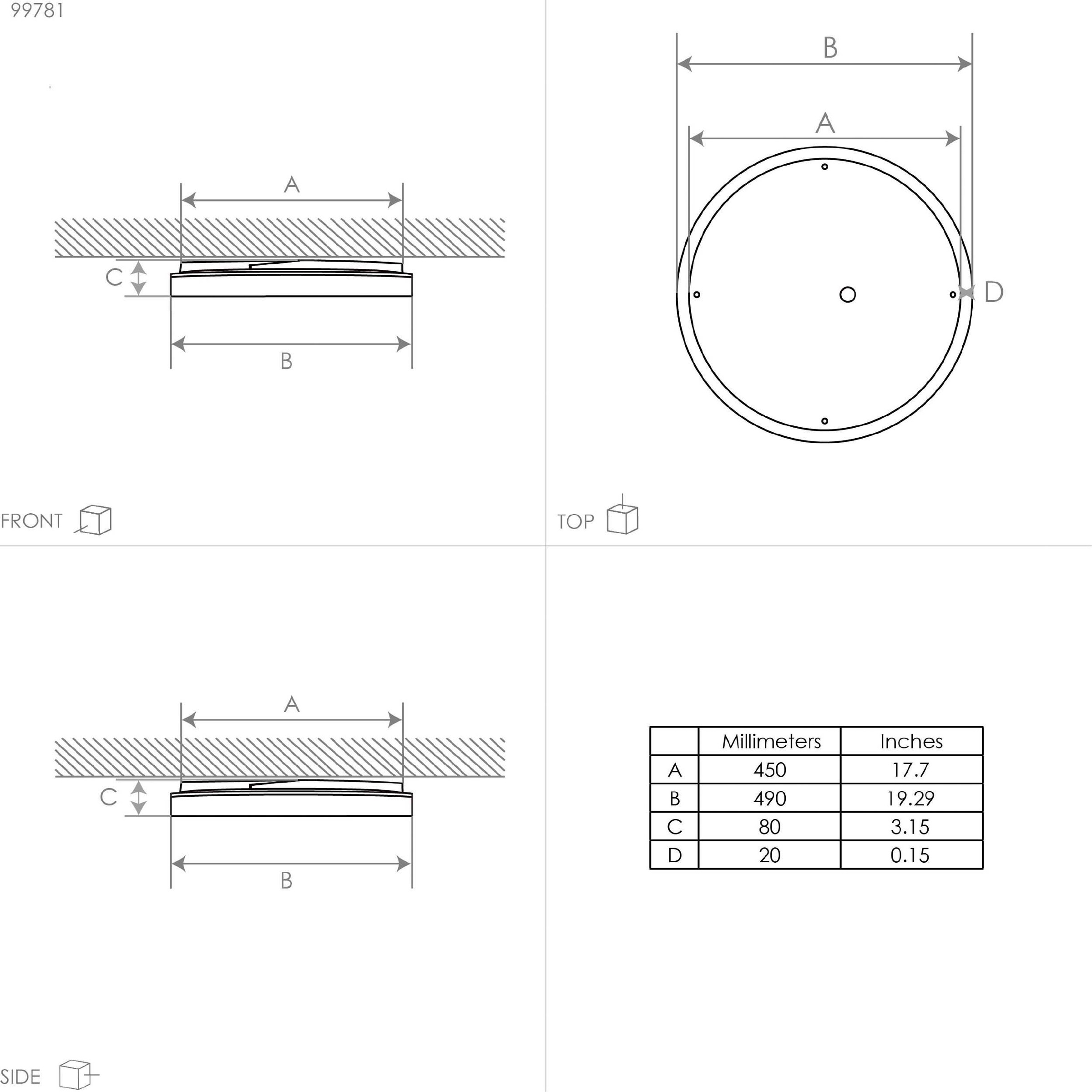 EGLO Deckenleuchte »SELUCI« LED-Modul 1 Stk. warmweiß - kaltweiß Wand-/Deckenleuchte, H8 x Ø49 cm, 4X10W inkl.