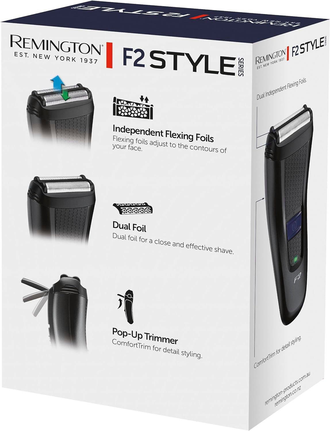 Remington Elektrorasierer »F2002 Style Series Foil Shaver F2«, 1 St. Aufsätze, integrierter Präzisionstrimmer, Pop-Up-Trimmer, abwaschbar, LED Anzeige, Präzisionstrimmer