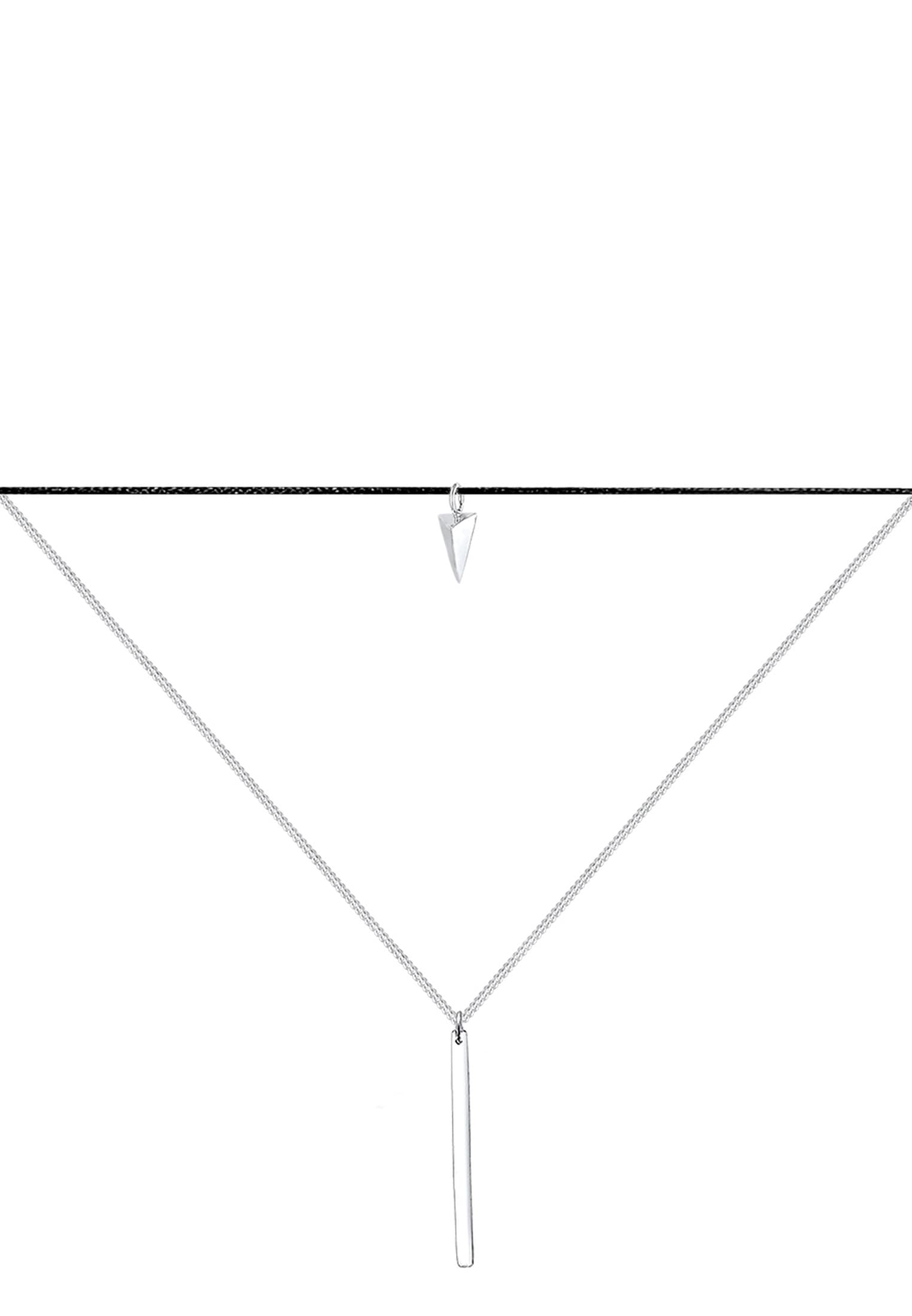 Elli Choker »Halskette Choker Layer Anhänger Dreieck 925 Sterling Silber«