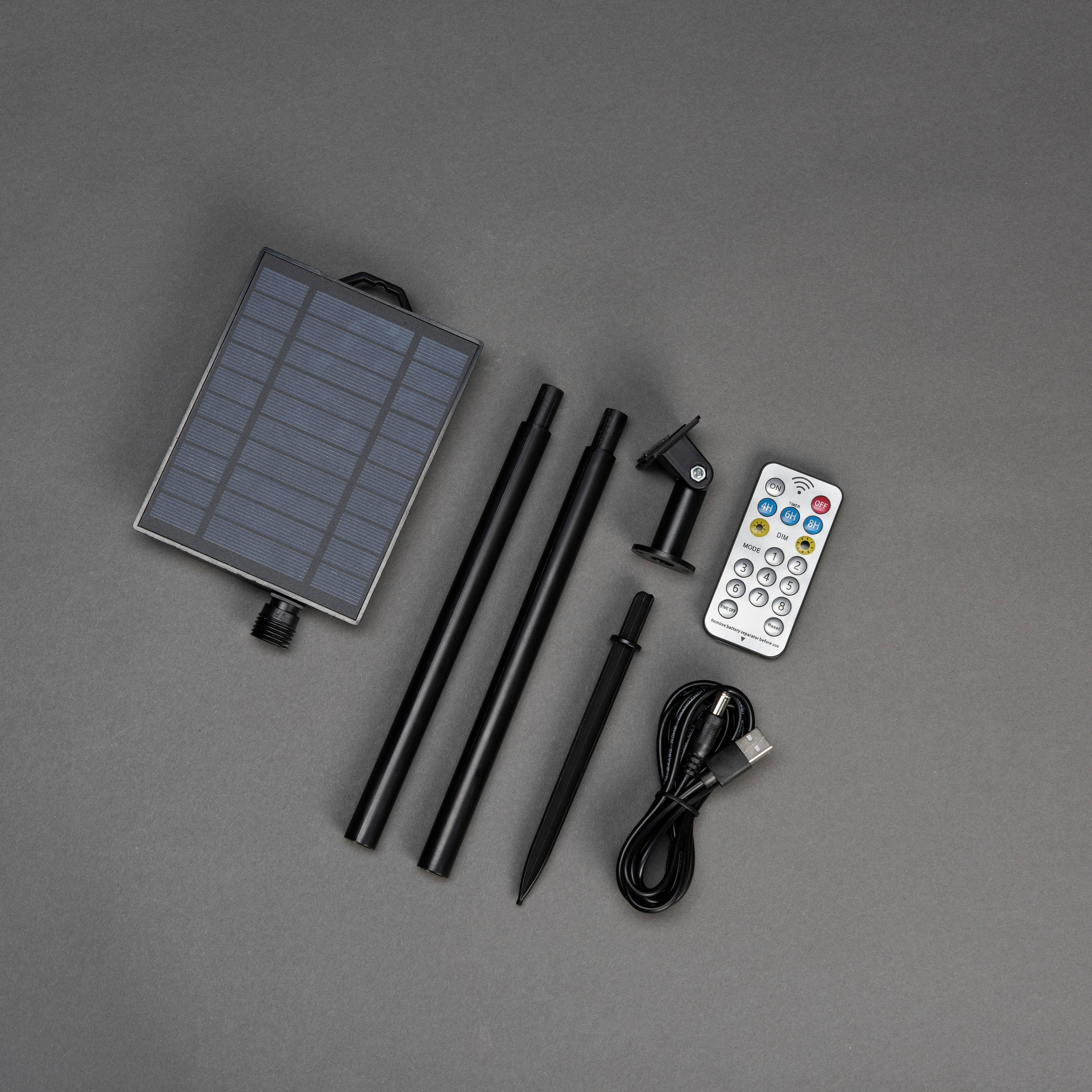 KONSTSMIDE LED-Lichterkette »LED Solar Lichterkette, 200 bernsteinfarbene Dioden, 8 Lichtfunktionen«, 200 St.-flammig, Fernbedienbar Dimmbar, Timer, Solarbox zusätzlich über USB aufladbar