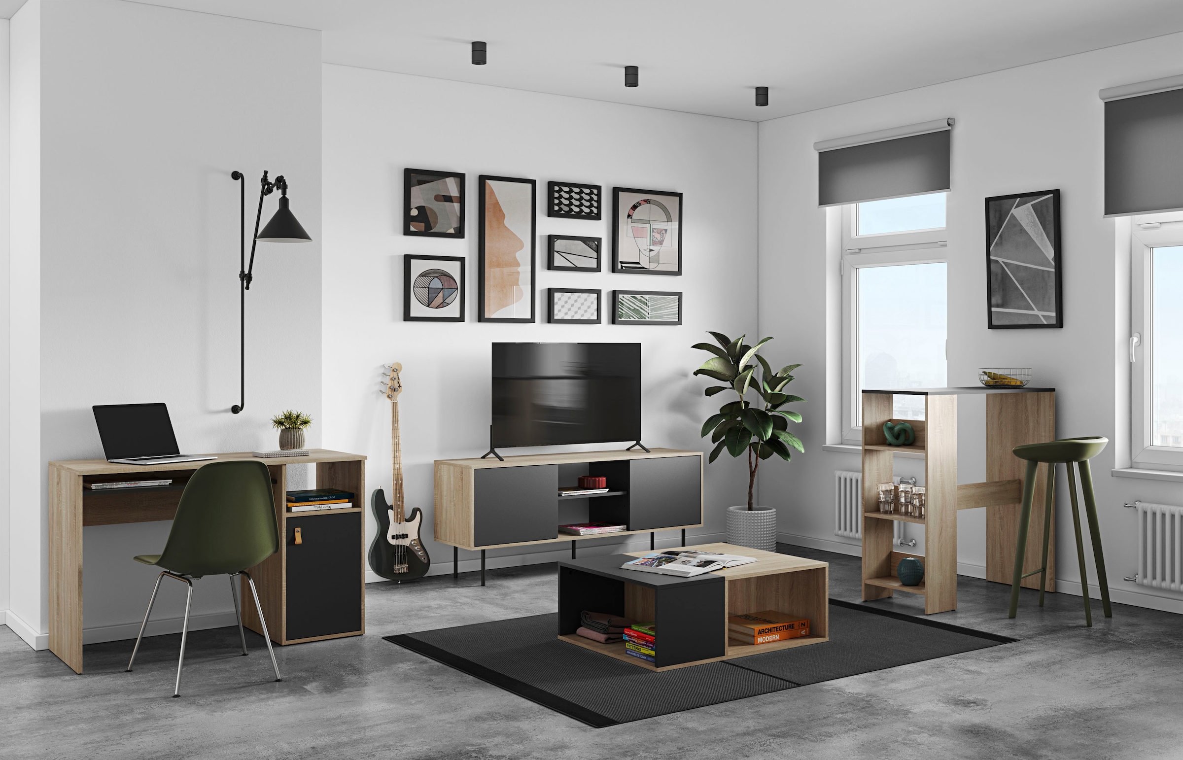 TemaHome Schreibtisch »OXFORD«, Ledergriff
