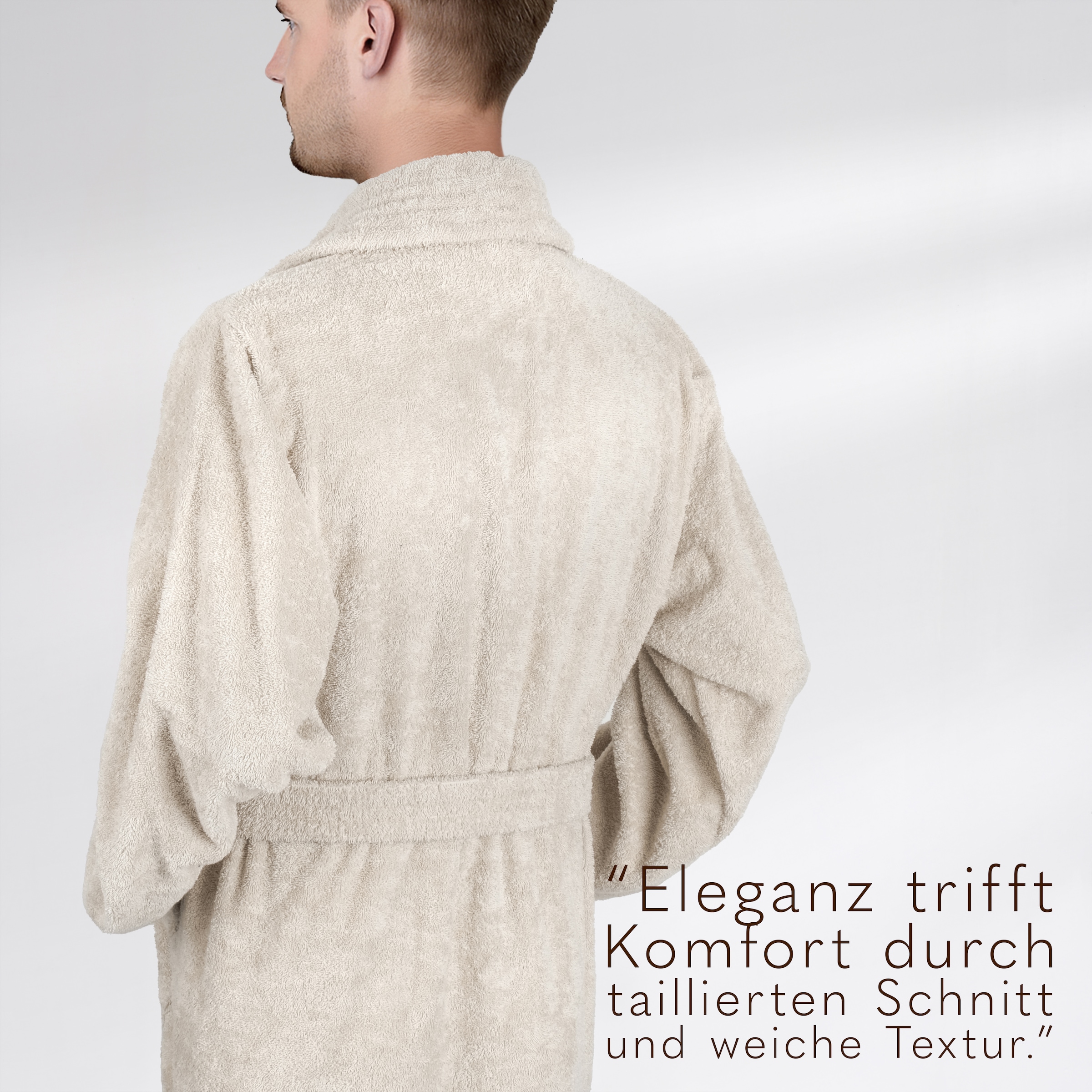 HAMMETEX Herrenbademantel »hergestellt aus 100% Baumwolle – 380 g/m² Frottee, mit Taschen« 1 Stk. saugfähig & Weich