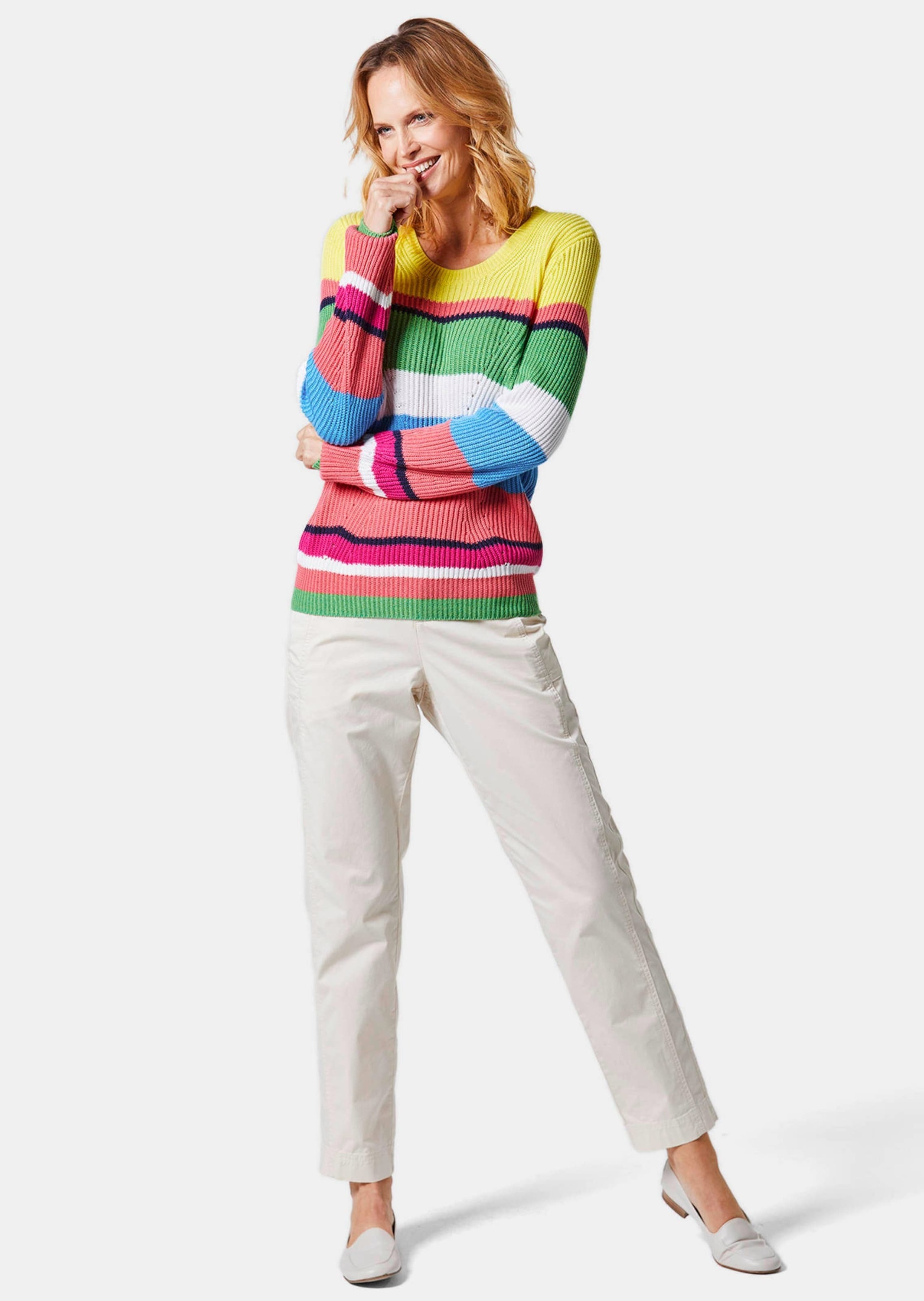 GOLDNER Rundhalspullover »Pullover im Baumwoll-Mix«