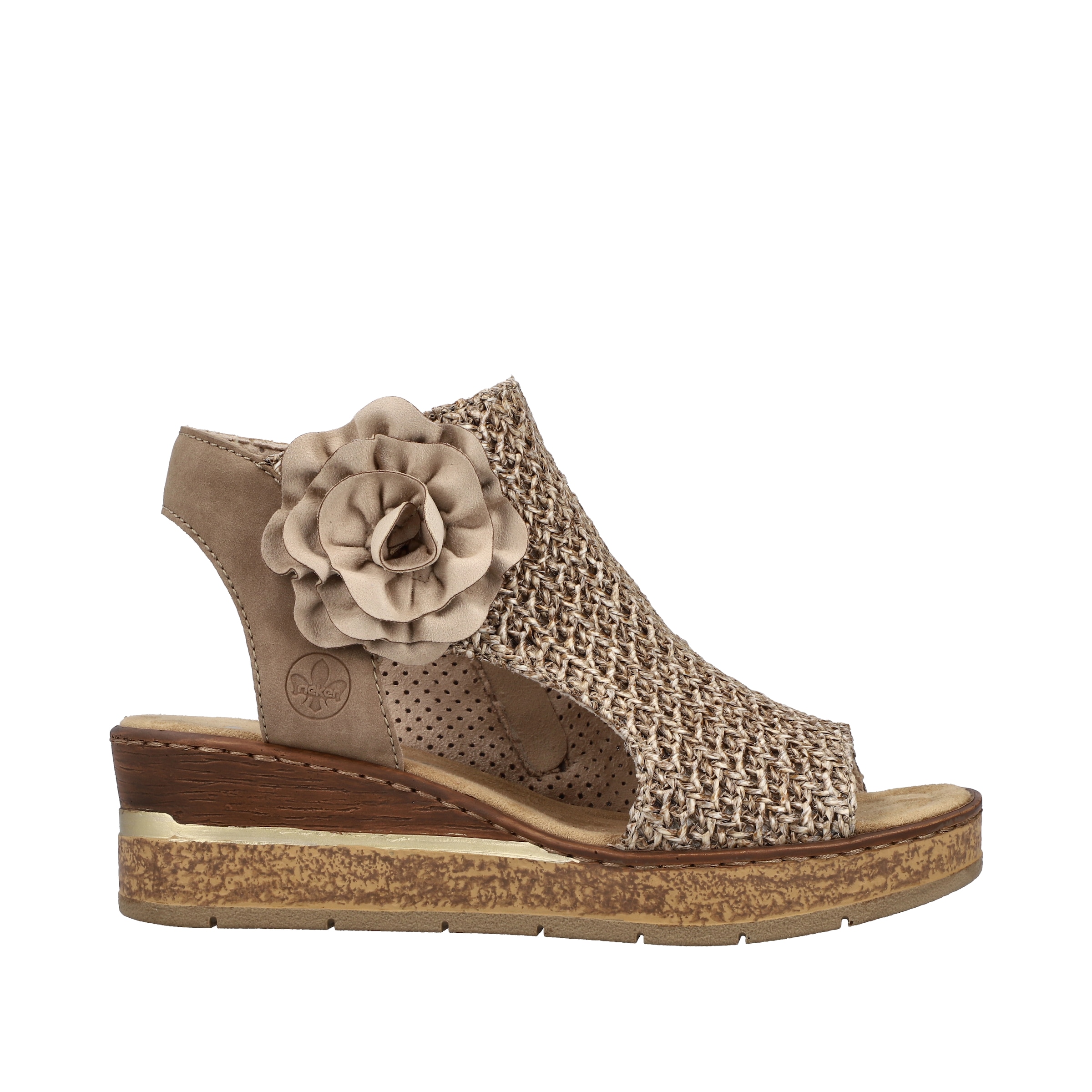Rieker Schaftsandalette  Keilsandale, Sommerschuh, Plateausandalette mit Blüte