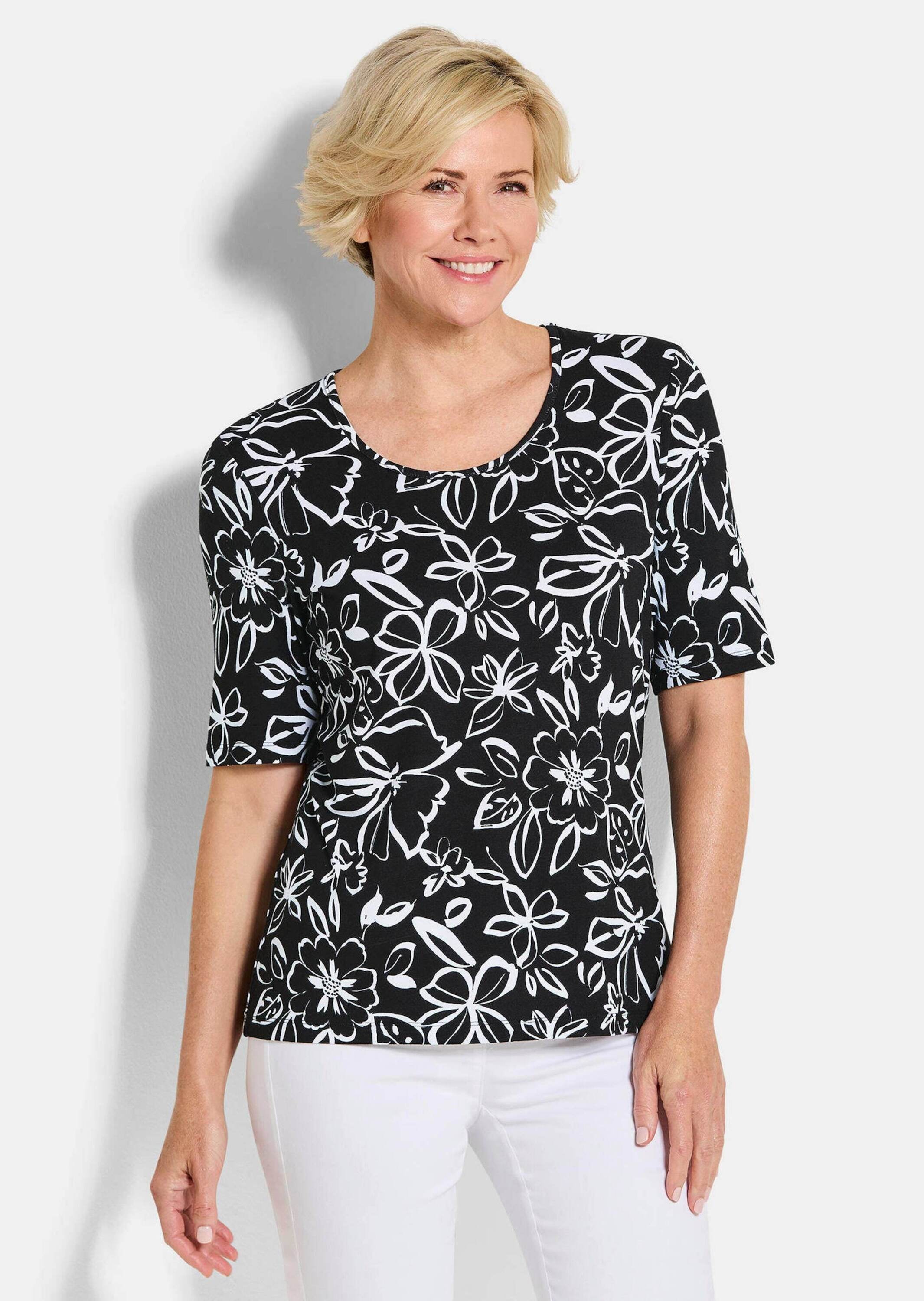 GOLDNER Print-Shirt »Cityshirt mit floralem Design« stretchbequemer Viskosejersey