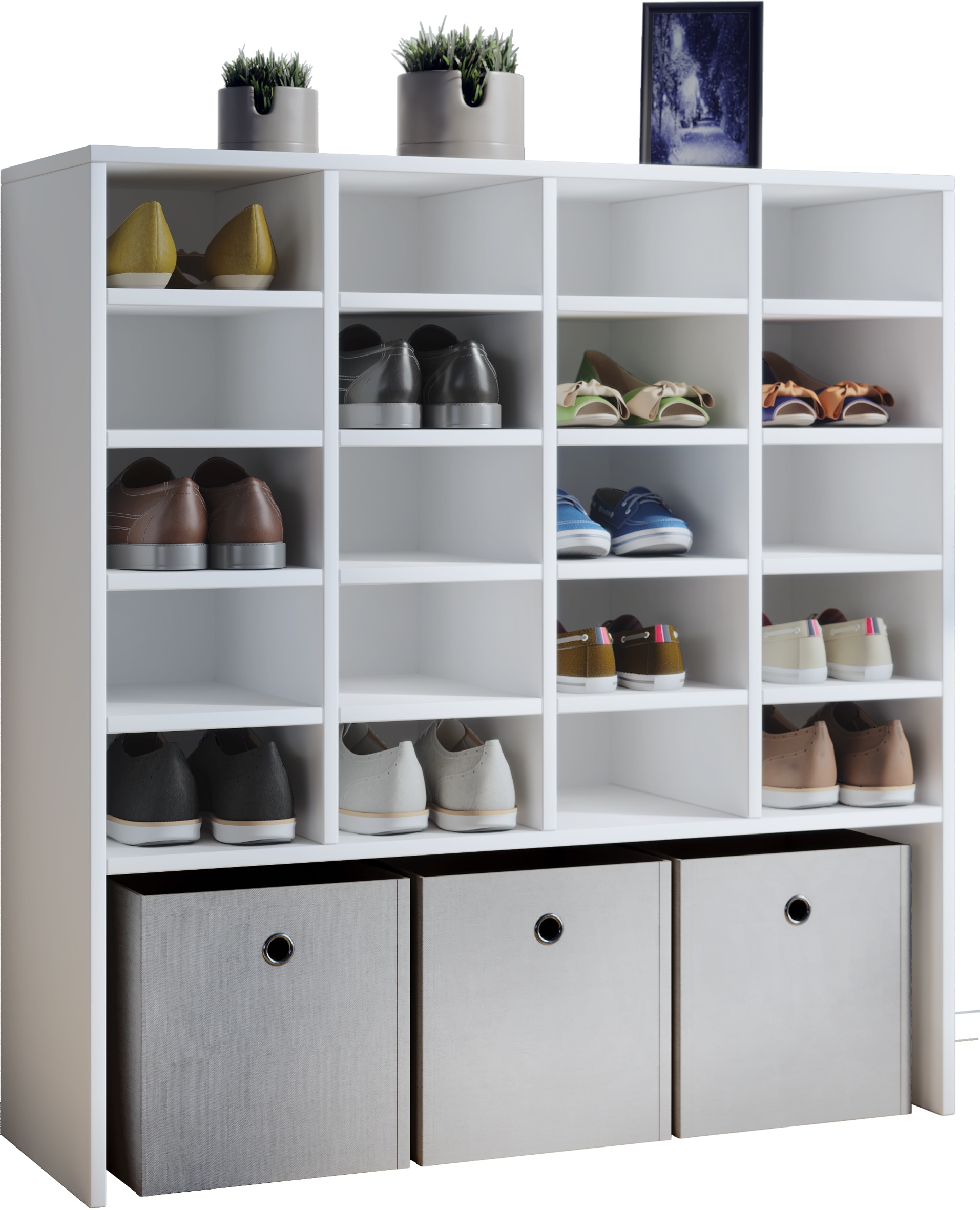 VCM Schuhregal »Holz Regal Schuhschrank Schuhregal Hinsol XL« 1 Stk. tlg.