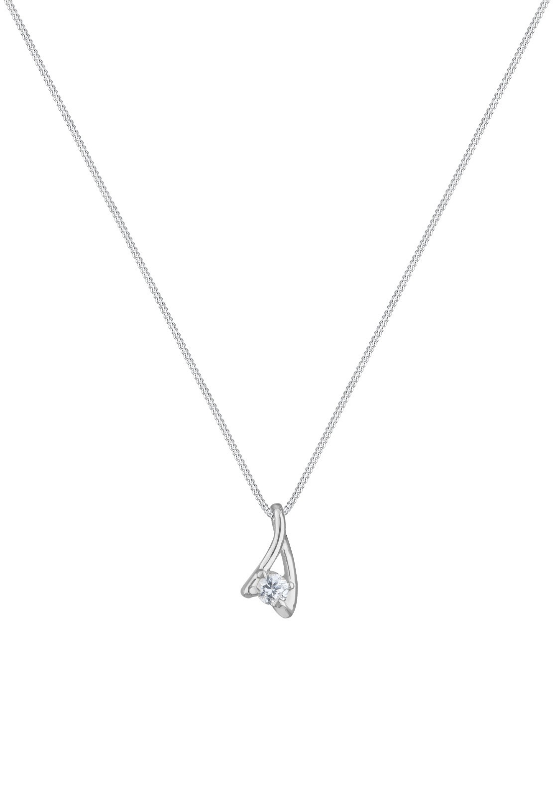 Elli Silberkette »Halskette Zirkonia Weiß Diamantschliff 925 Sterling Silber«