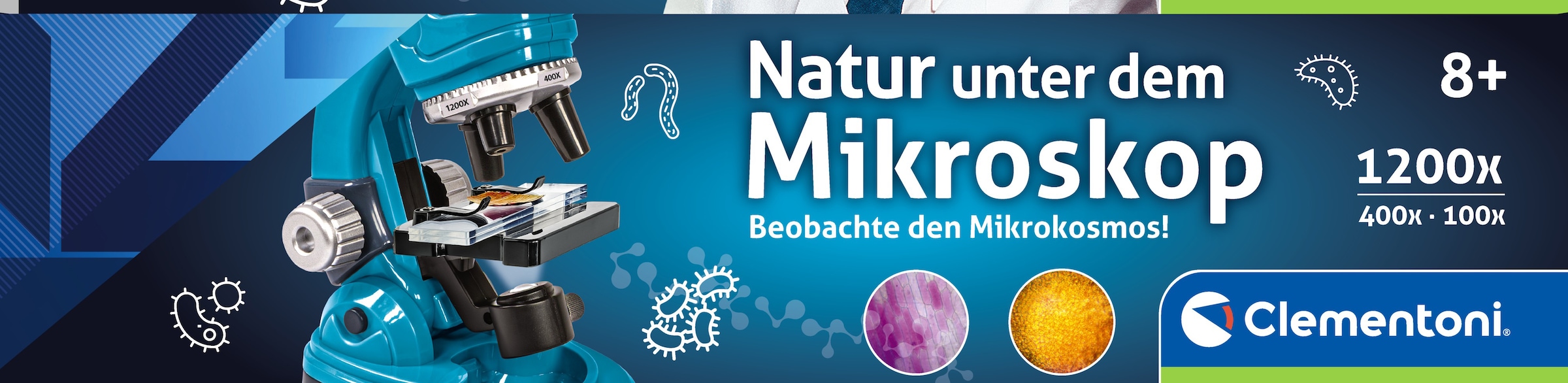 Clementoni® Experimentierkasten »Galileo Lab, Natur unter dem Mikroskop« mit LED-Licht